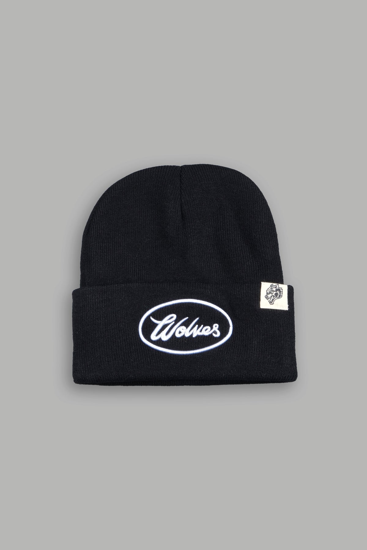 Wolves Script Work Hard Beanie in Black