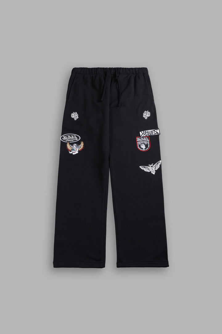 Darc Kulture Bigelow Cargo Sweat Pants in Black