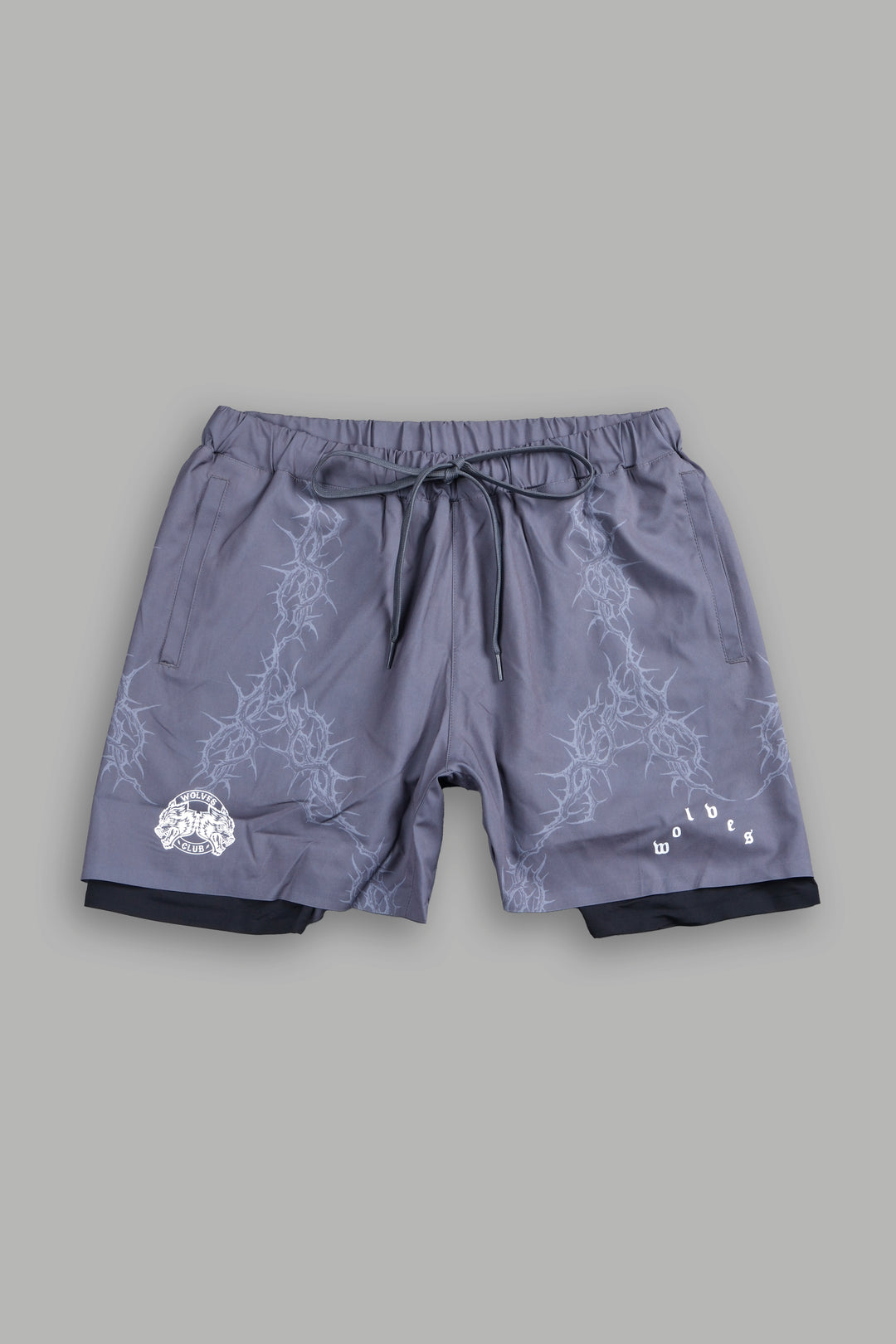 Exo Thorns Compression Shorts In Slate Gray