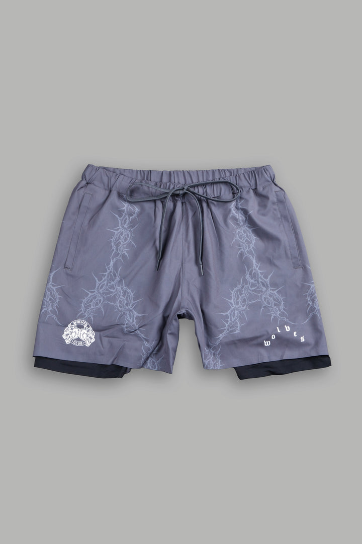 Exo Thorns Compression Shorts In Slate Gray