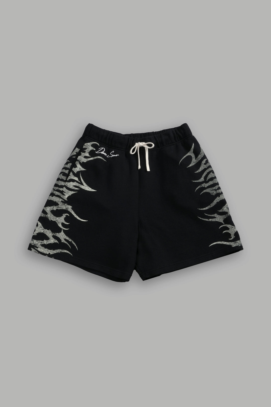 Wolf Iron Oversized Post Lounge Sweat Shorts in Black