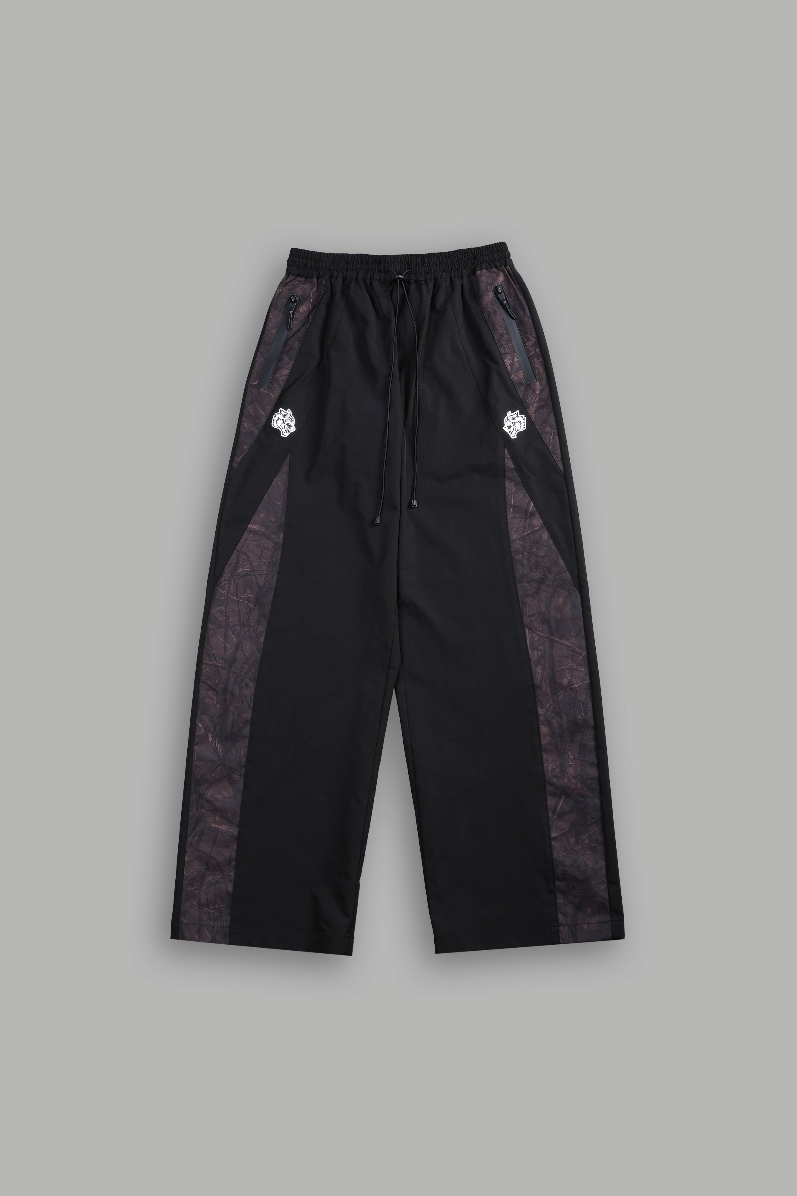Dual Brolic Unisex Track Pants in Black Driftwood Forest Camo
