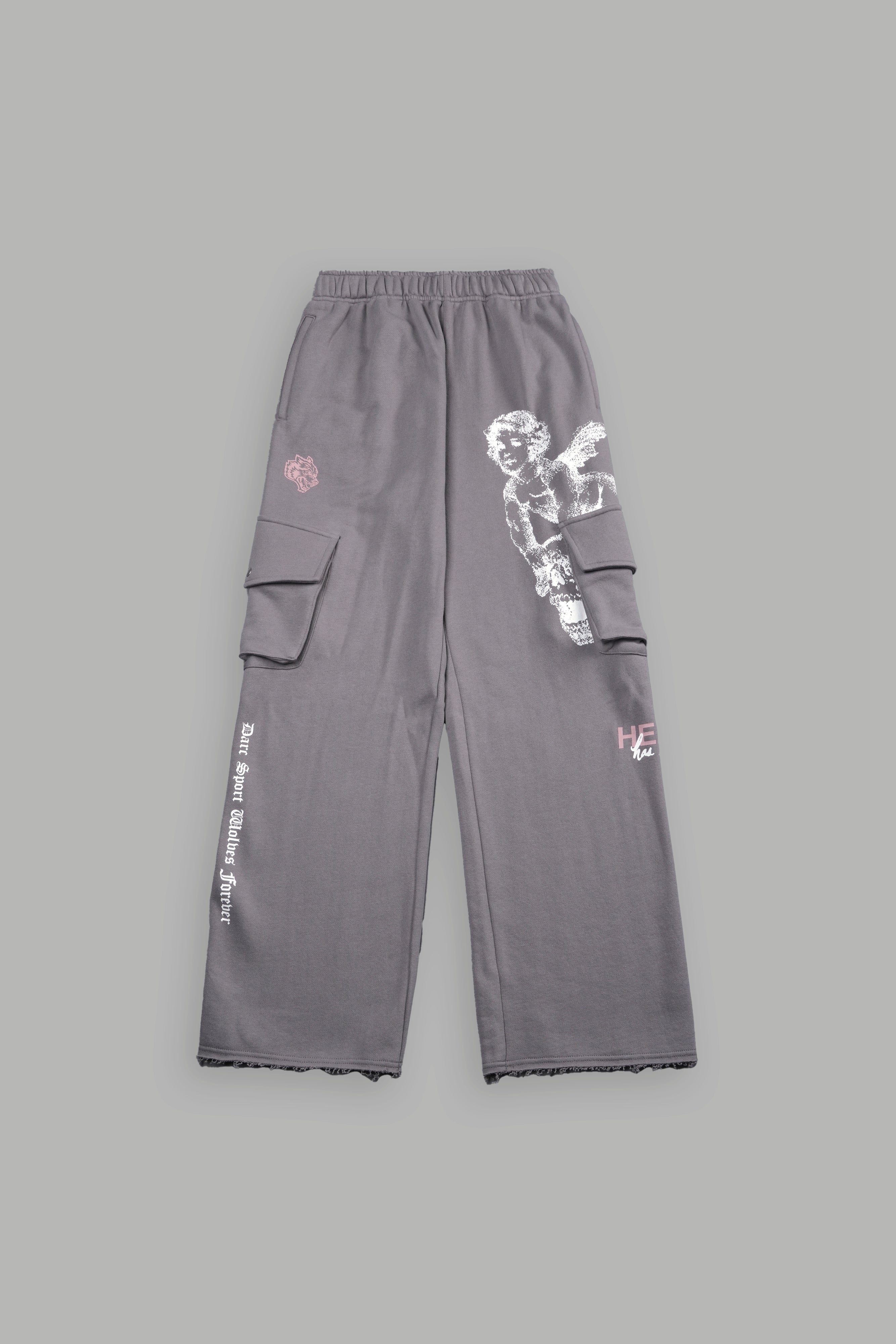 Guardian Cherub She Big Cozy Cargo Sweats in Dove Gray