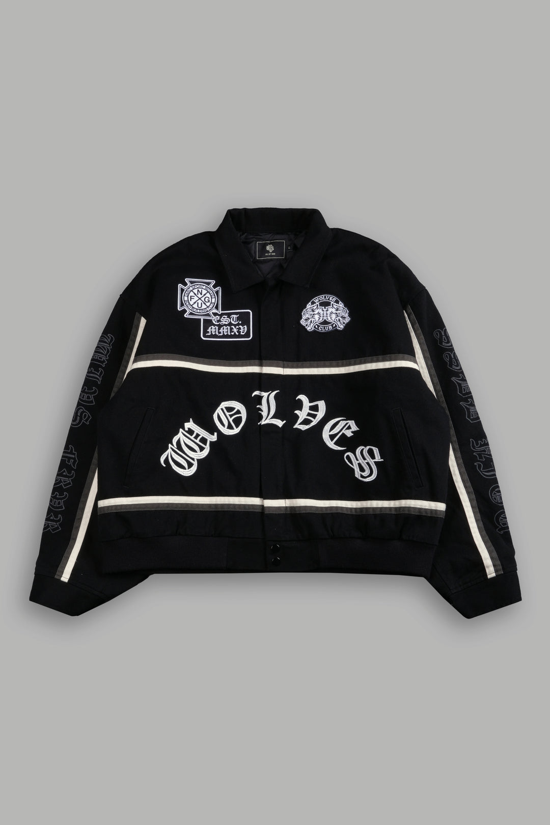 Wolves Club Chopper Big Moe Jacket in Black/Cream/Wolf Gray