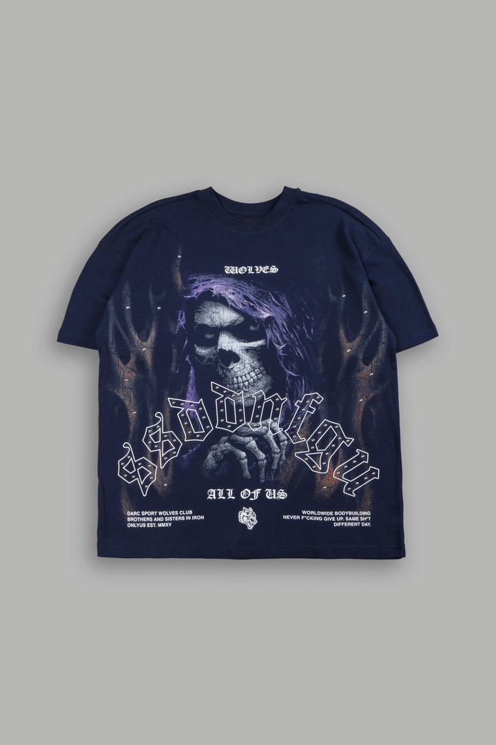 Reaper'S Calling Premium Oversized Tee In Navy