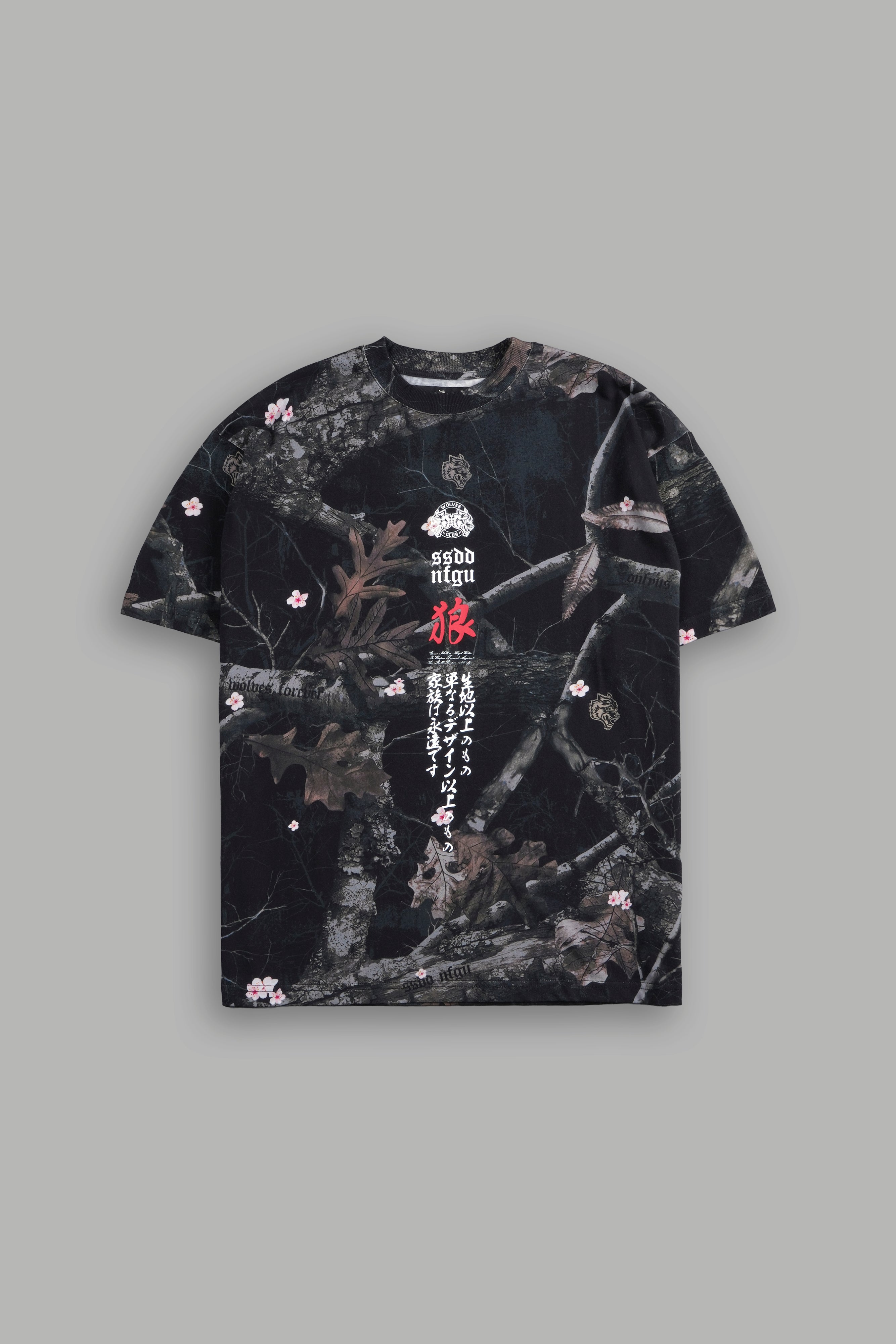 Wolves Code "Premium" Oversized Tee in Darc Blossom Woodland Camo
