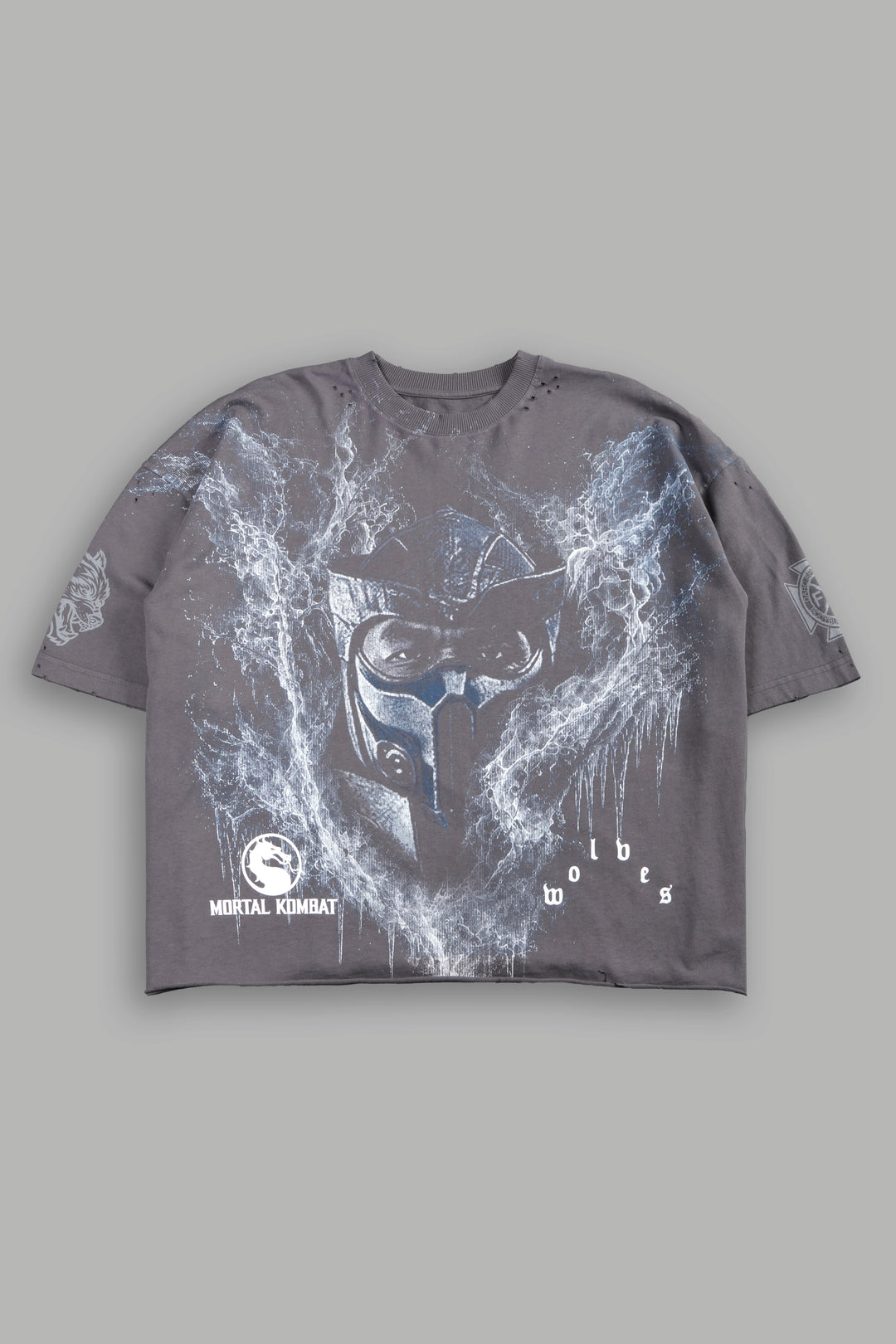Sub-Zero Distressed Grunge Box Cut Tee V2 in Slate Gray