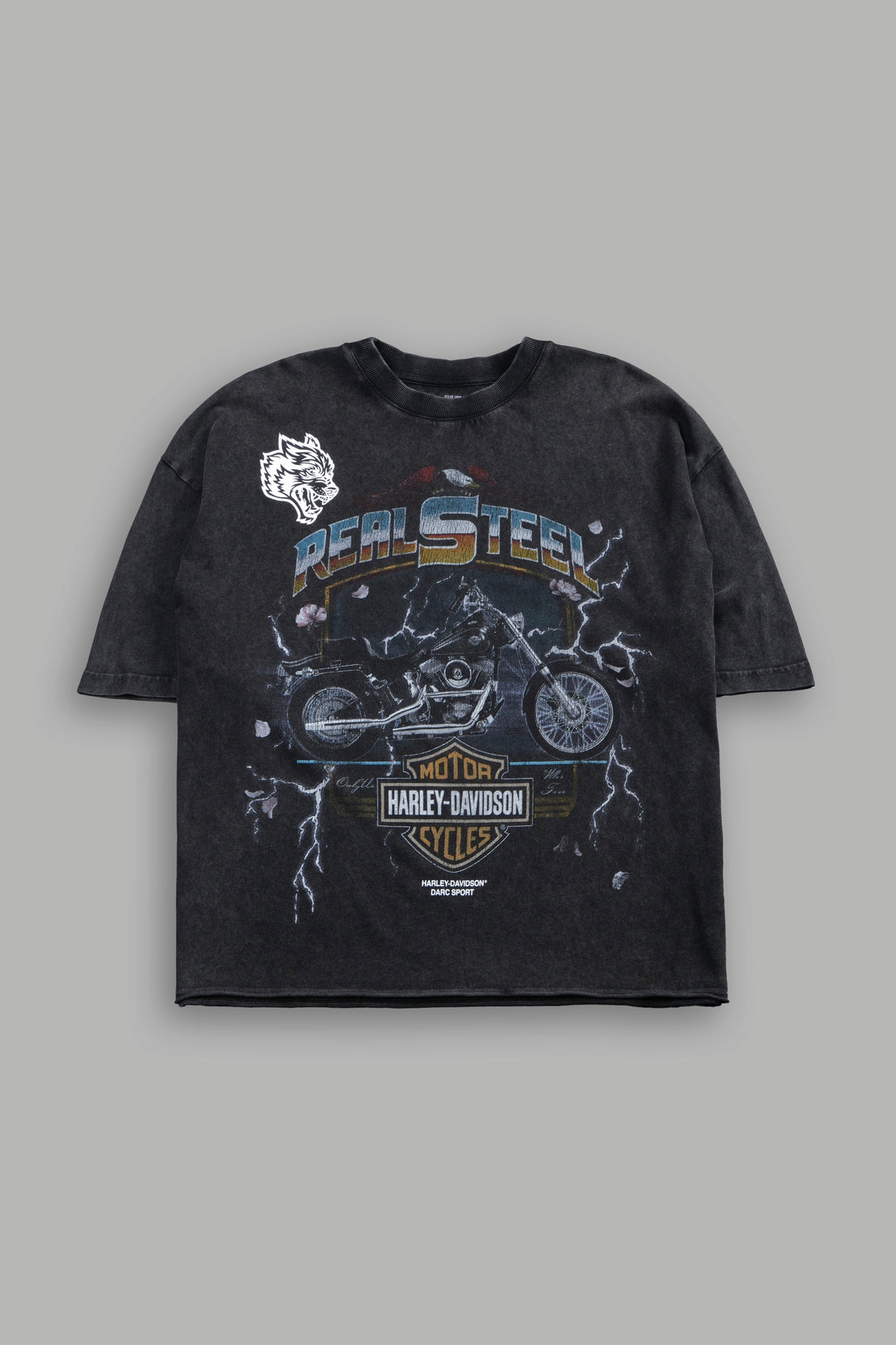 Last Ride Premium Raw Hem Box Cut Tee in Washed Black