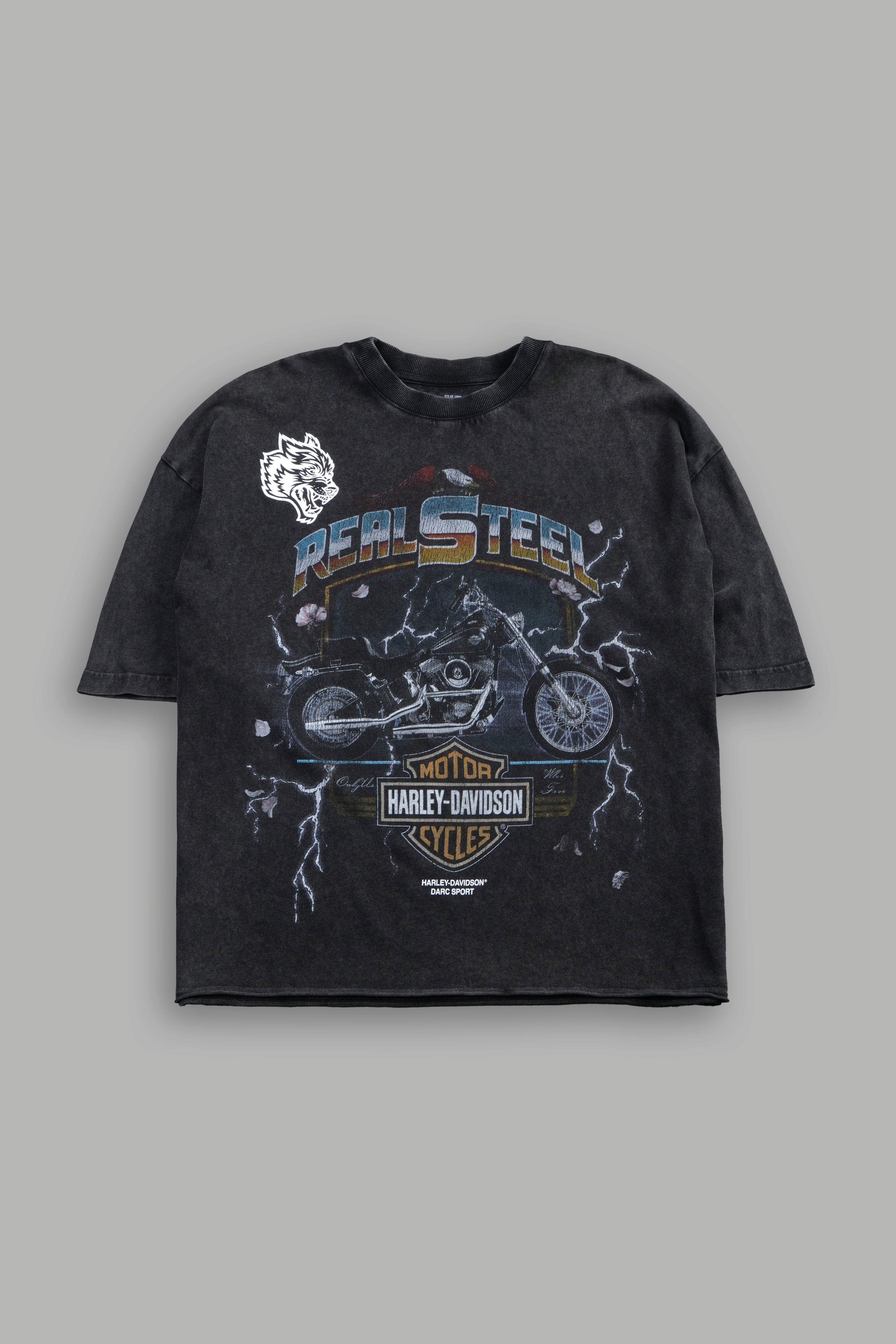Last Ride Premium Raw Hem Box Cut Tee in Washed Black
