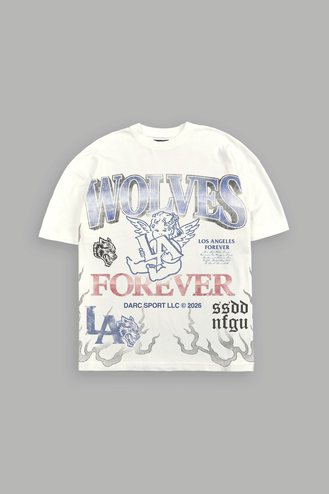 La Heritage Premium Oversized Tee in Cream