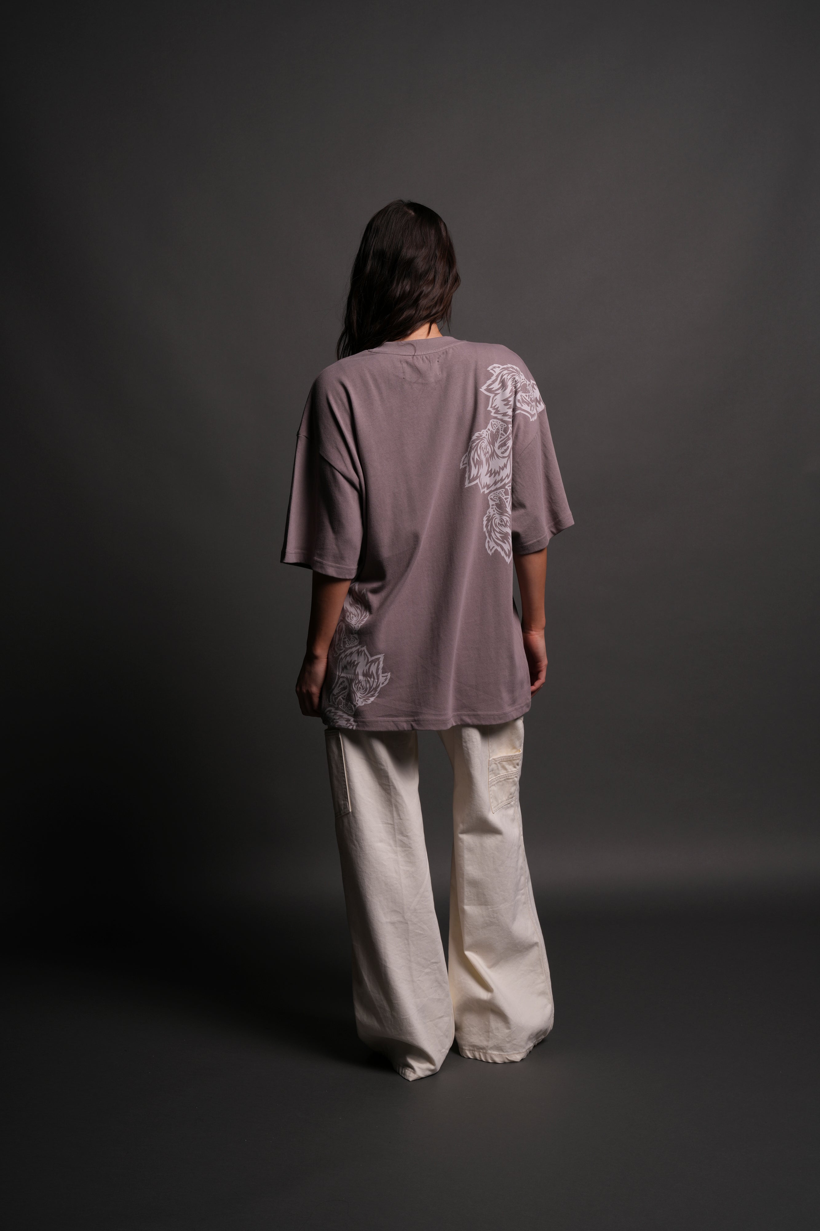 Surrounded By Family "Premium" Oversized Tee in Pale Gray