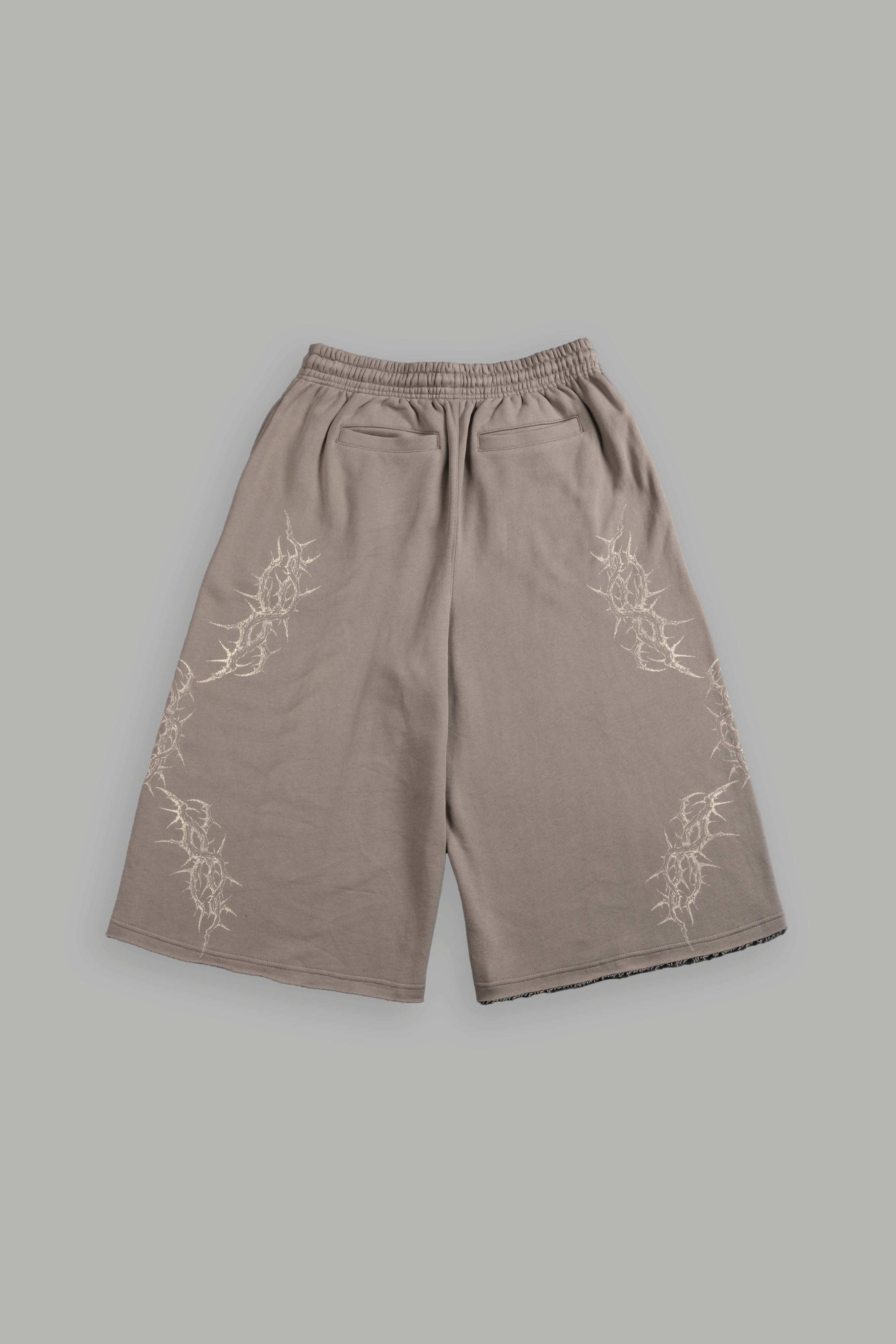 Thorns Oversized Omen Cropped Sweat Pants in Taupe