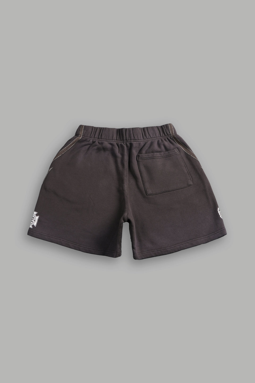 Real Recognize Real Unisex Oversized Post Lounge Sweat Shorts V2 in Darc Brown Drift Wash