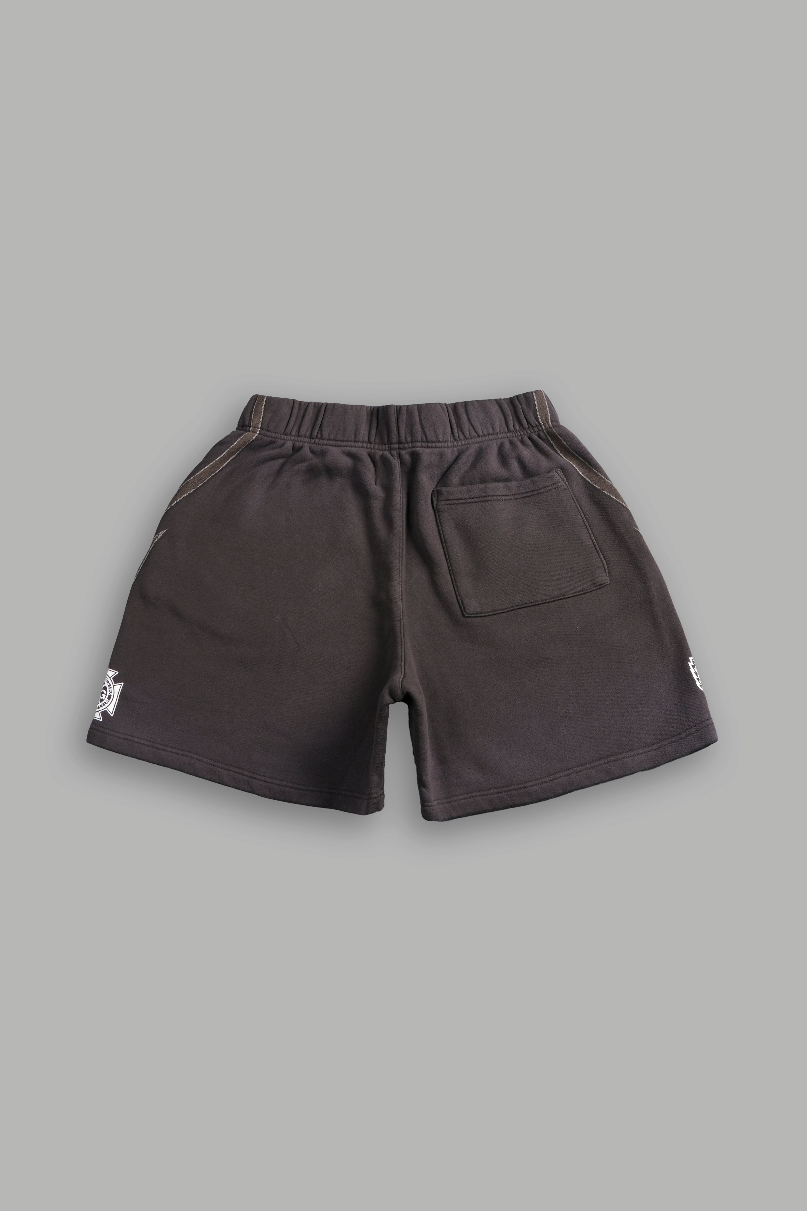 Real Recognize Real Unisex Oversized Post Lounge Sweat Shorts V2 in Darc Brown Drift Wash