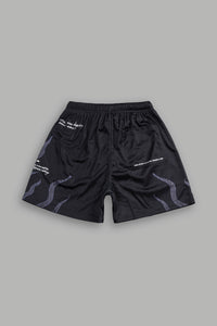 Infernal Bloom Mesh Shorts in Black