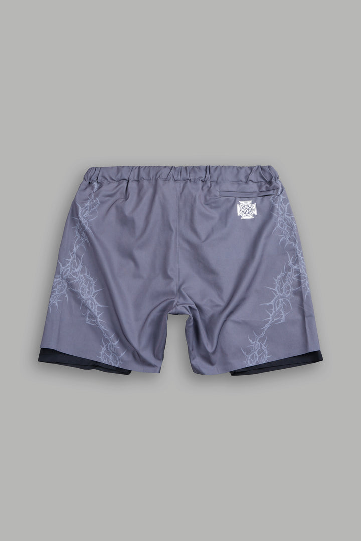Exo Thorns Compression Shorts In Slate Gray