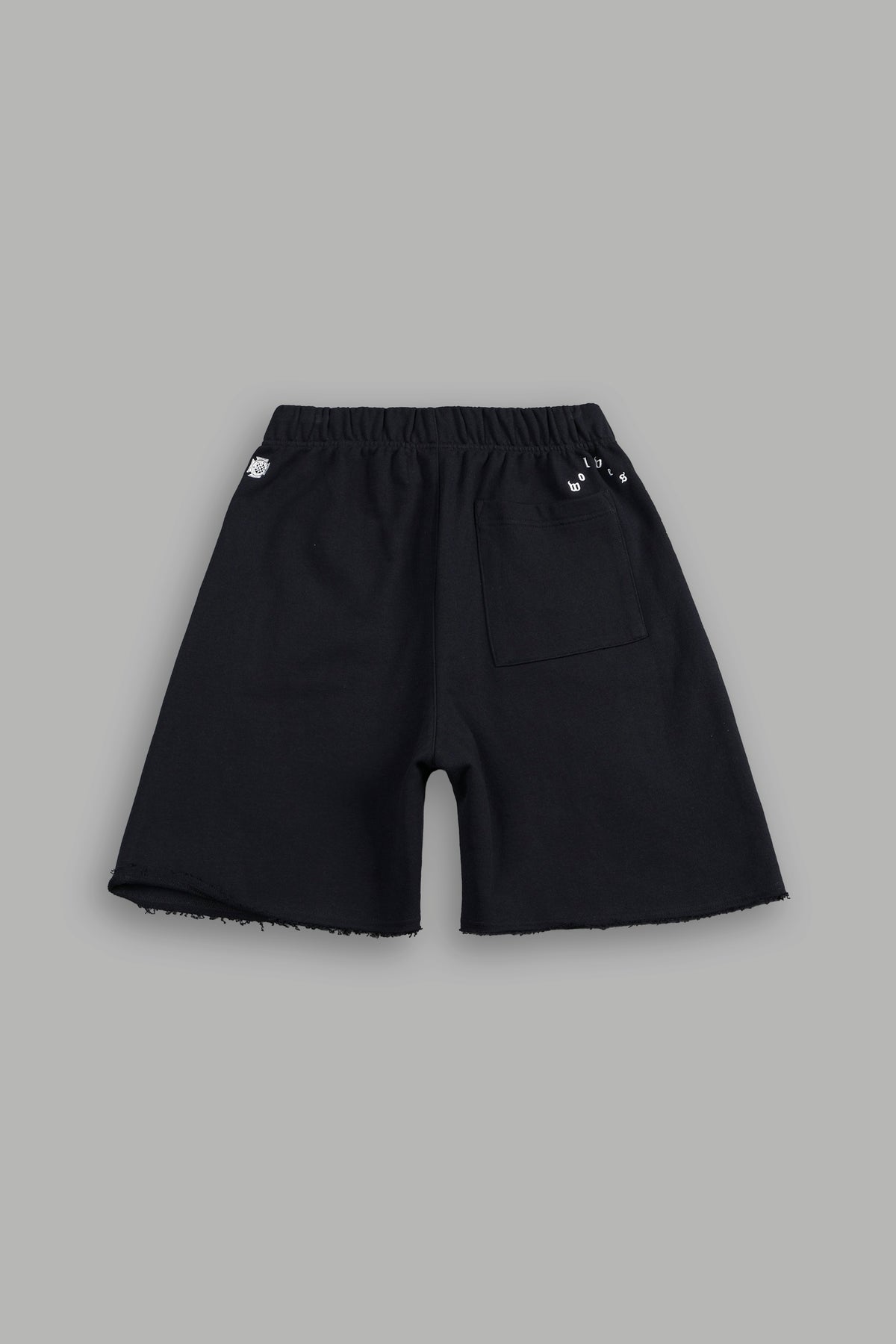 Stud Muerto Grunge Oversized Raw Hem Post Lounge Sweat Shorts In Black