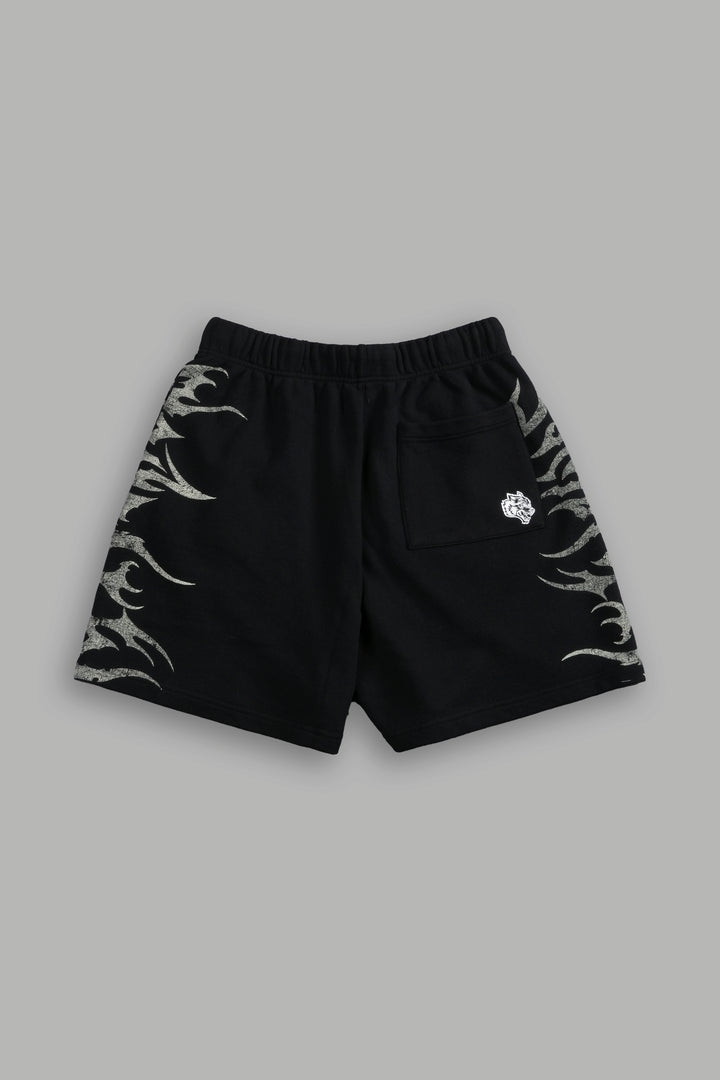 Wolf Iron Oversized Post Lounge Sweat Shorts in Black