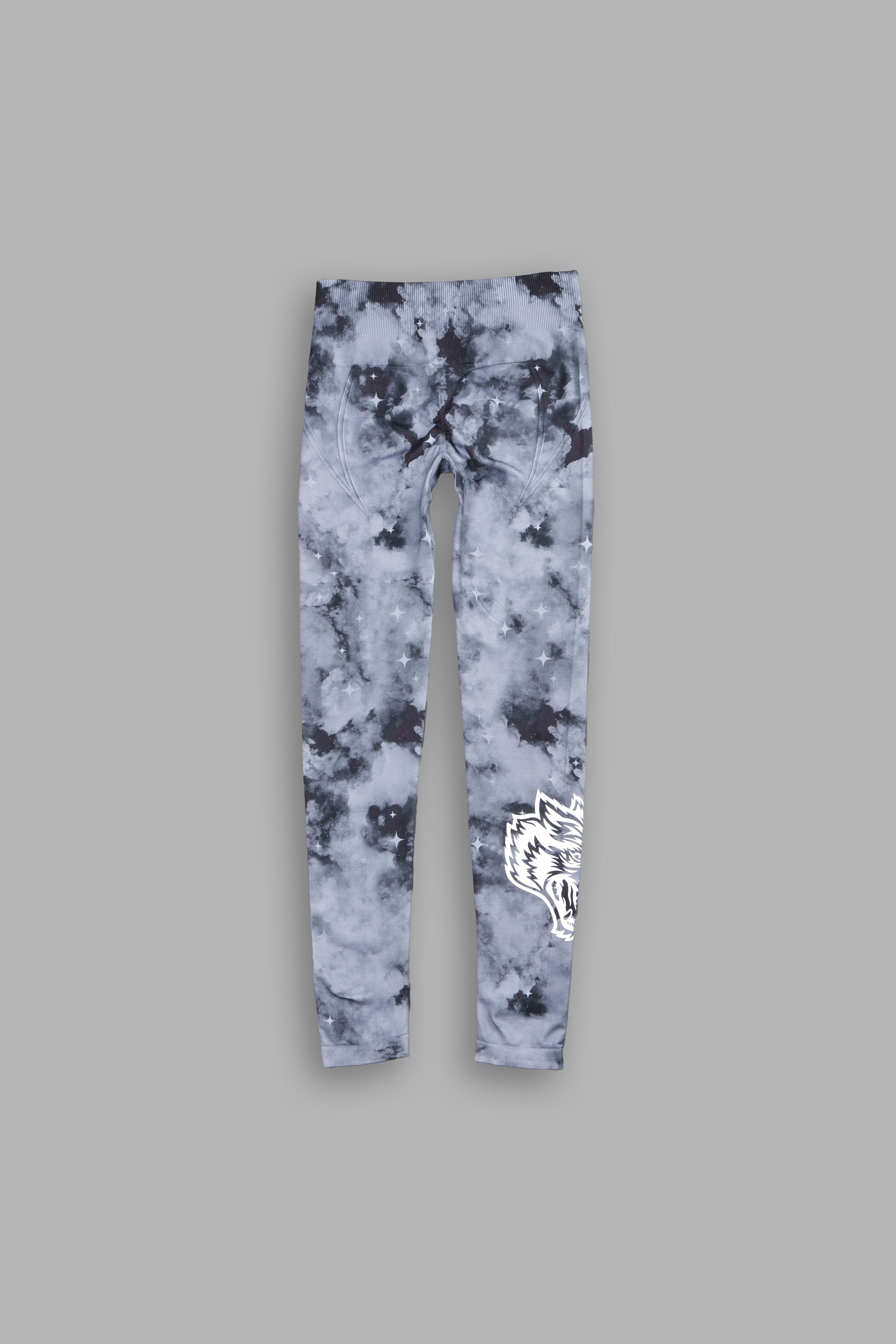 Hesh "Everson Seamless" Huxley Scrunch Leggings in Nirvana Gray Starry Clouds