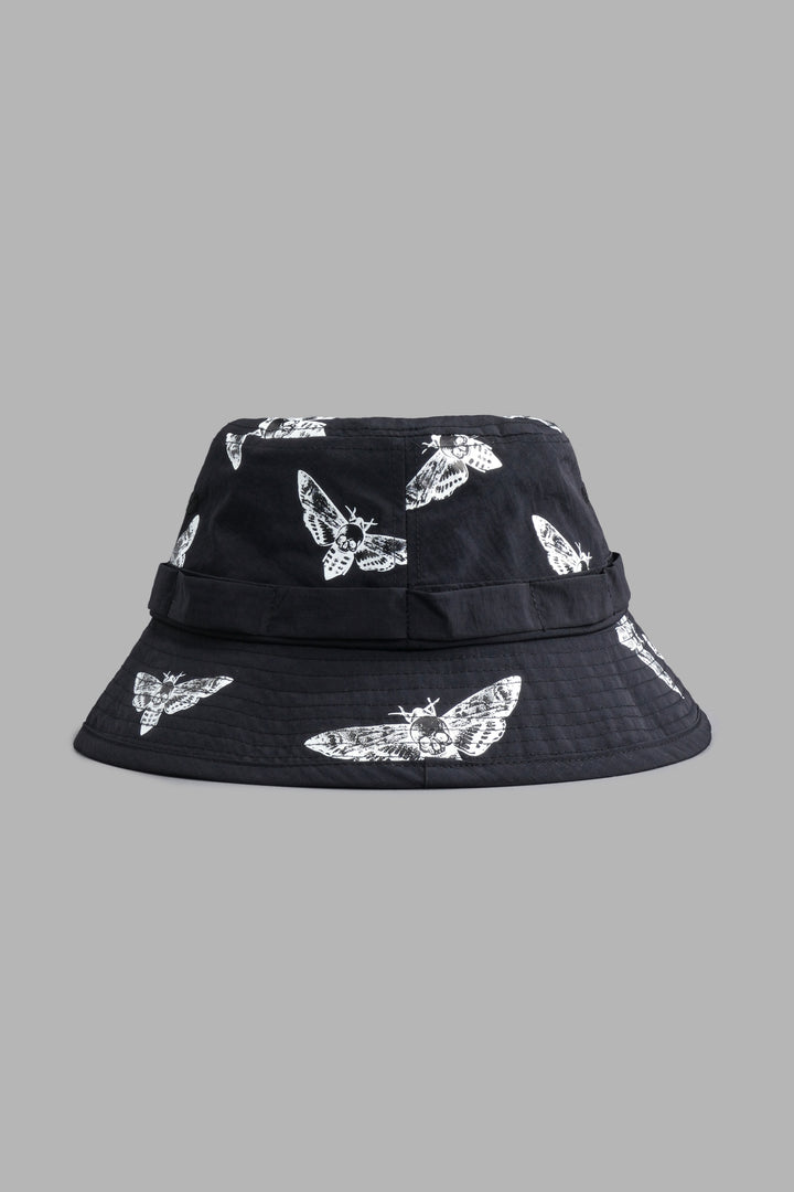 Death Moth Boonie Bucket Hat in Black