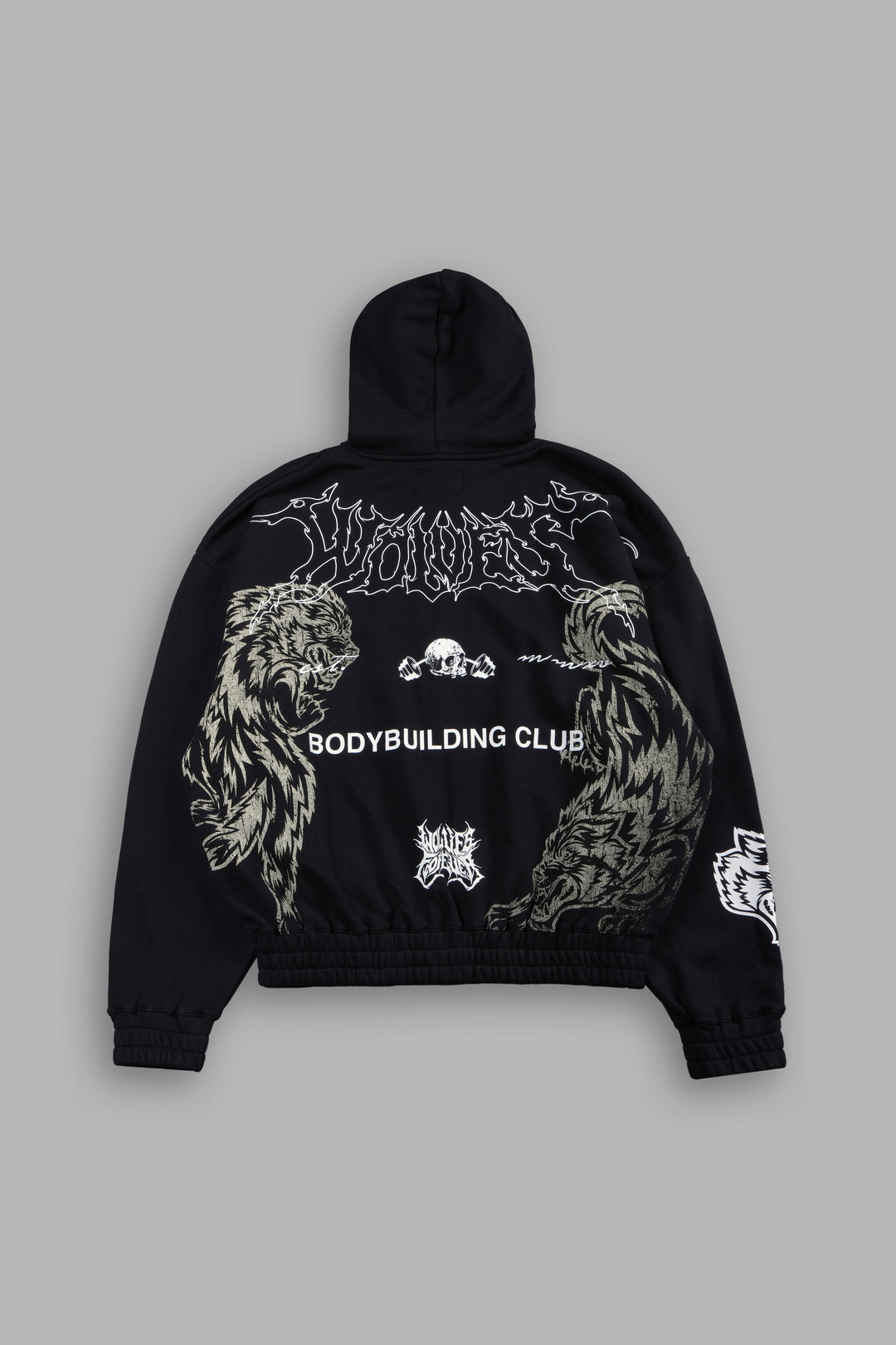 Wolves Bodybuilding Club Chambers Zip Hoodie In Black