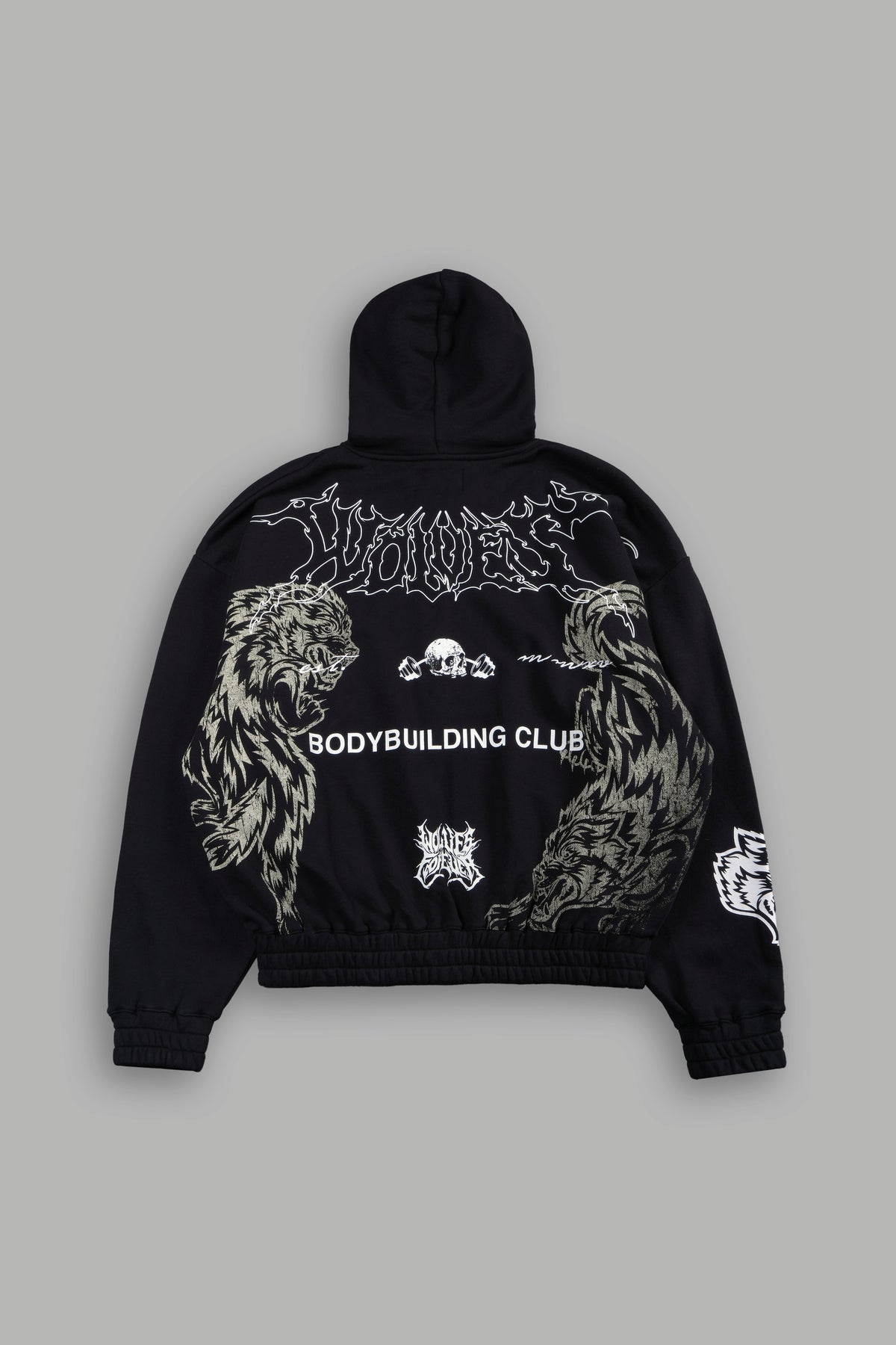 Wolves Bodybuilding Club Chambers Zip Hoodie In Black