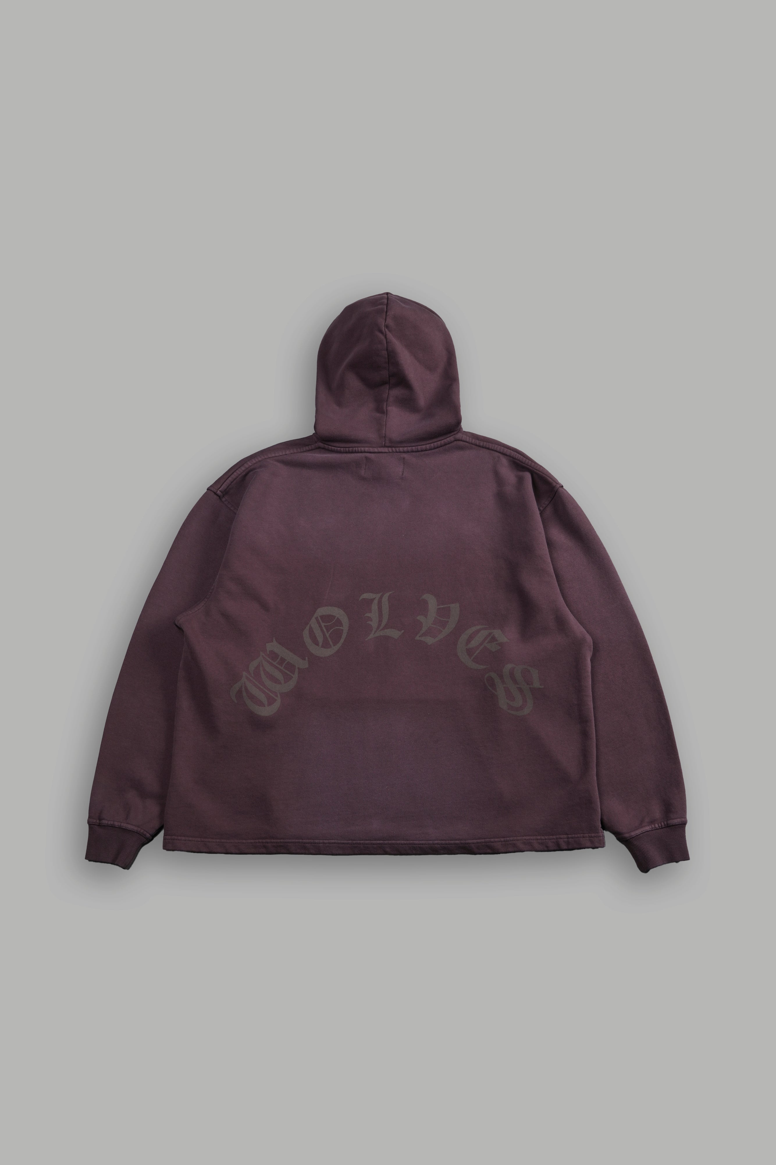Phantom Night Chopper "Moaty" Hoodie in Darc Garnet Drift Wash