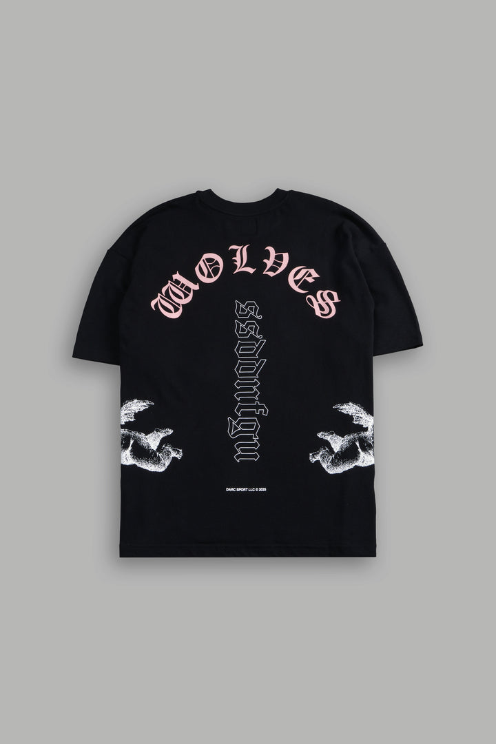 Won't Give Up "Premium" Oversized Tee in Black