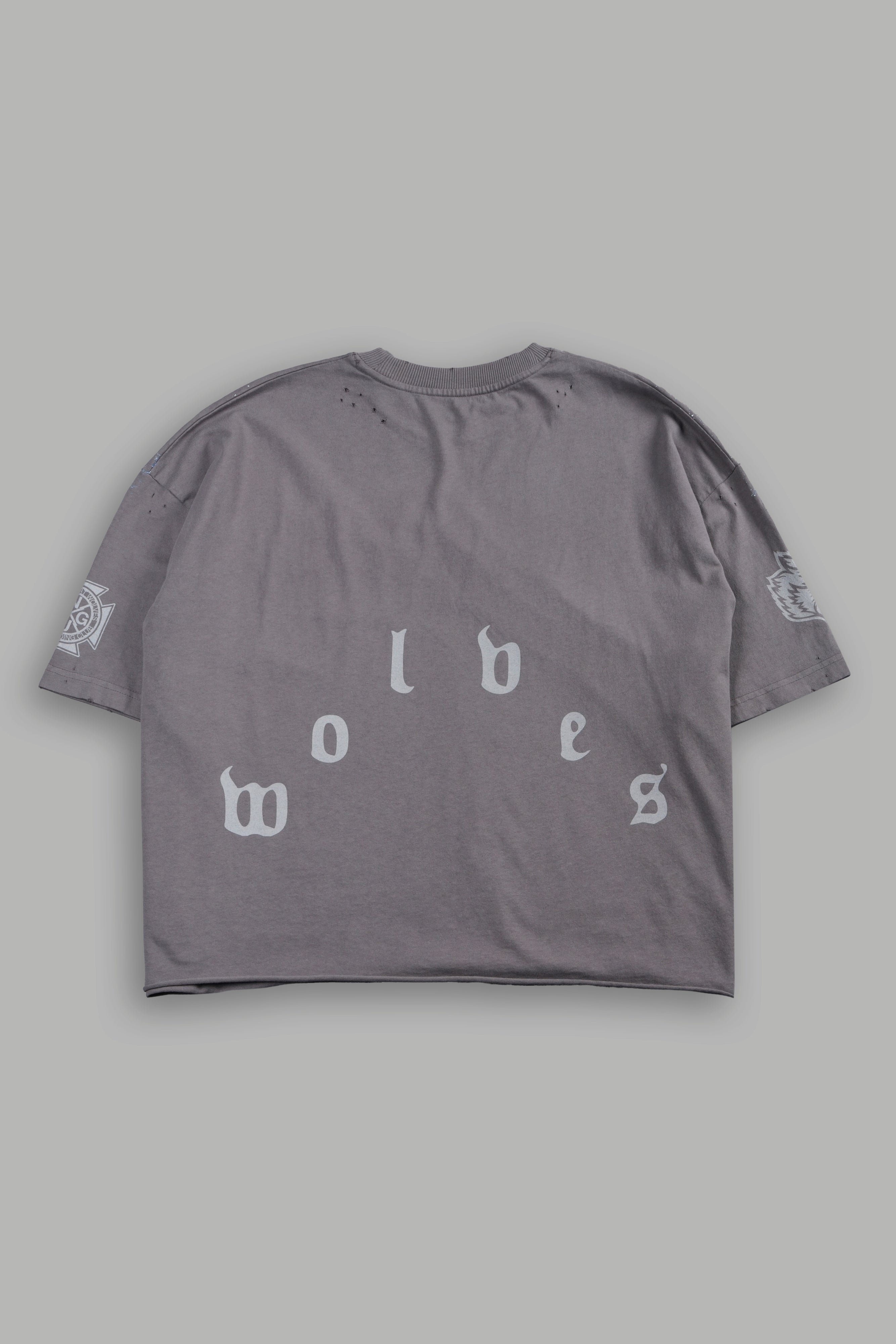 Sub-Zero Distressed Grunge Box Cut Tee V2 in Slate Gray