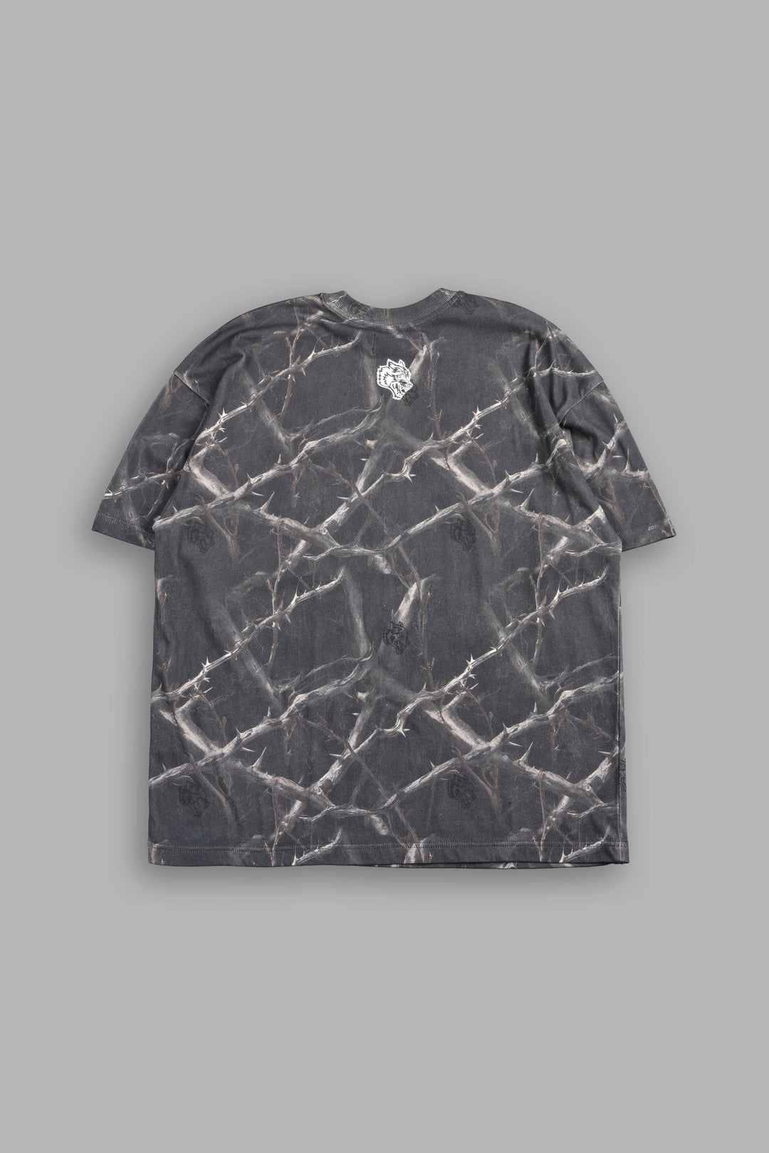 Studded Mantra Premium Oversized Tee In Darc Thorns