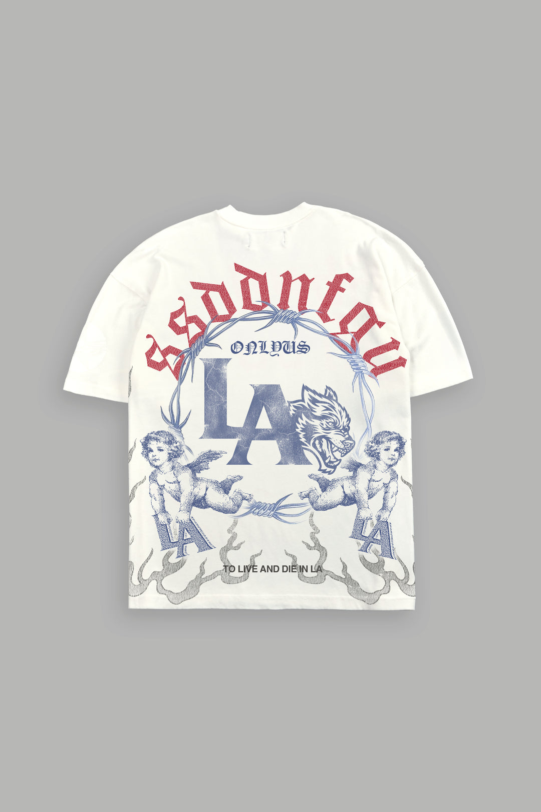 La Heritage Premium Oversized Tee in Cream