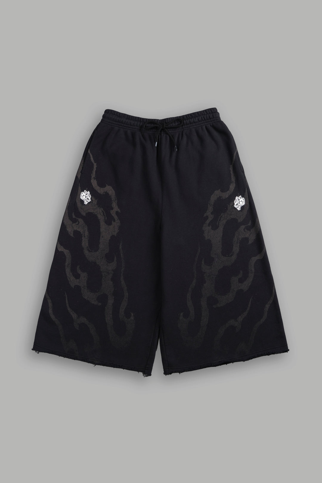 Darc Infernal Oversized Omen Cropped Sweat Pants in Black