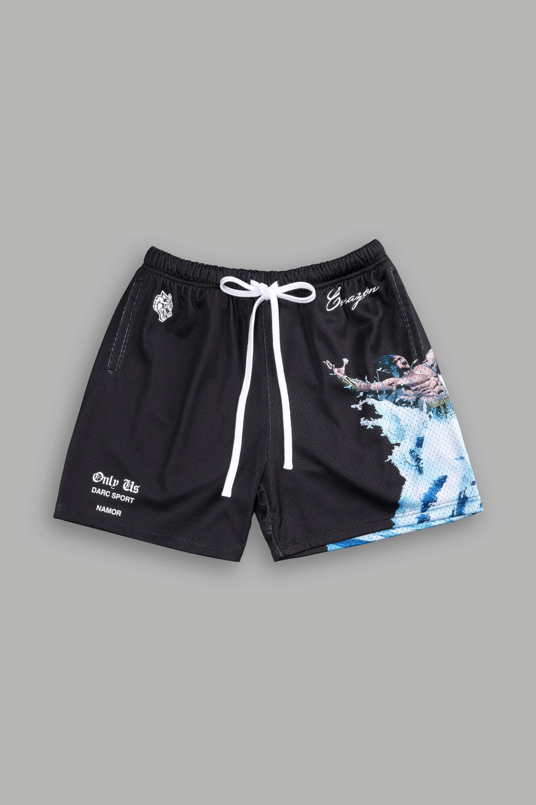 Namor Mesh Shorts in Black