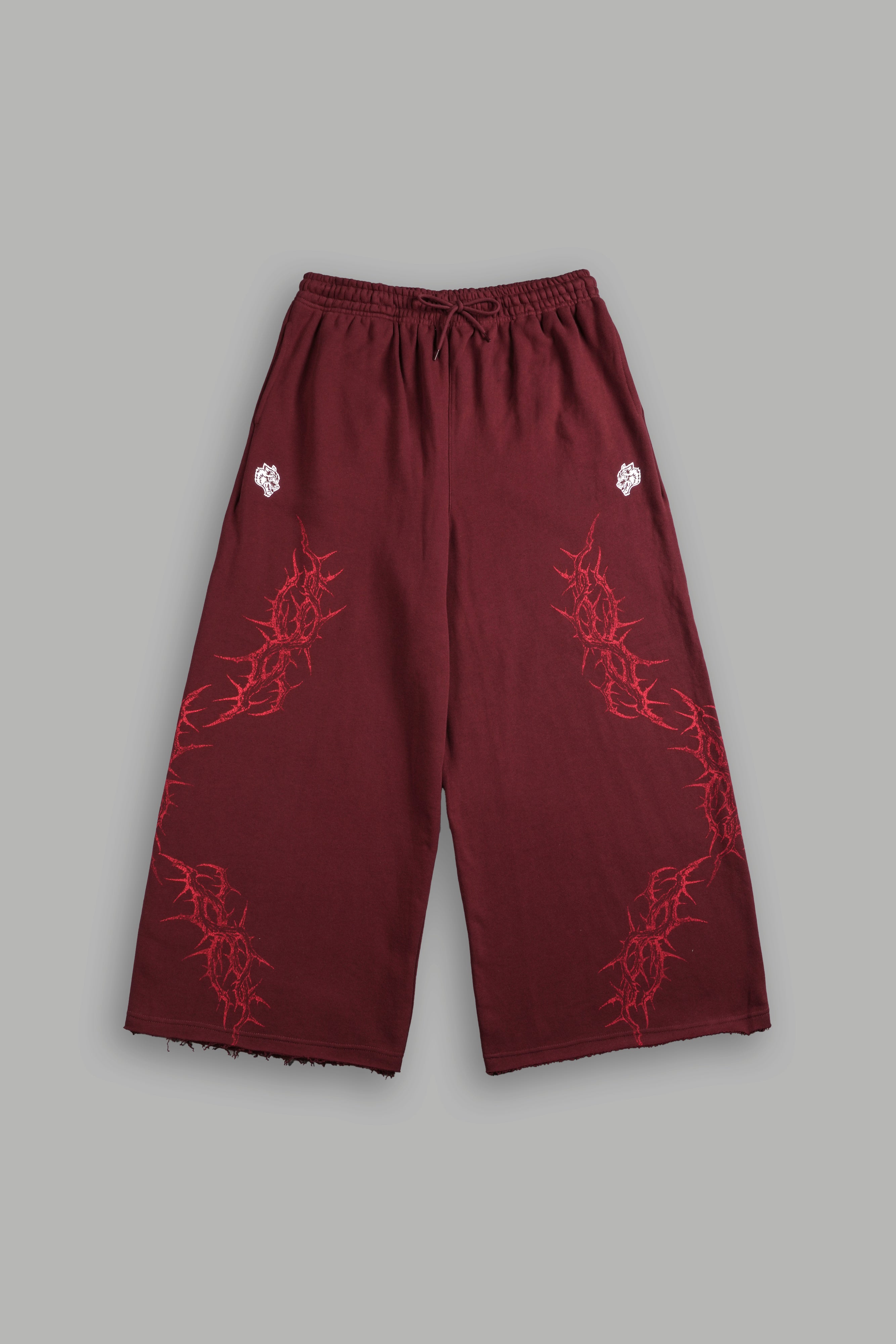Thorns Oversized Omen Sweat Pants in Oxblood
