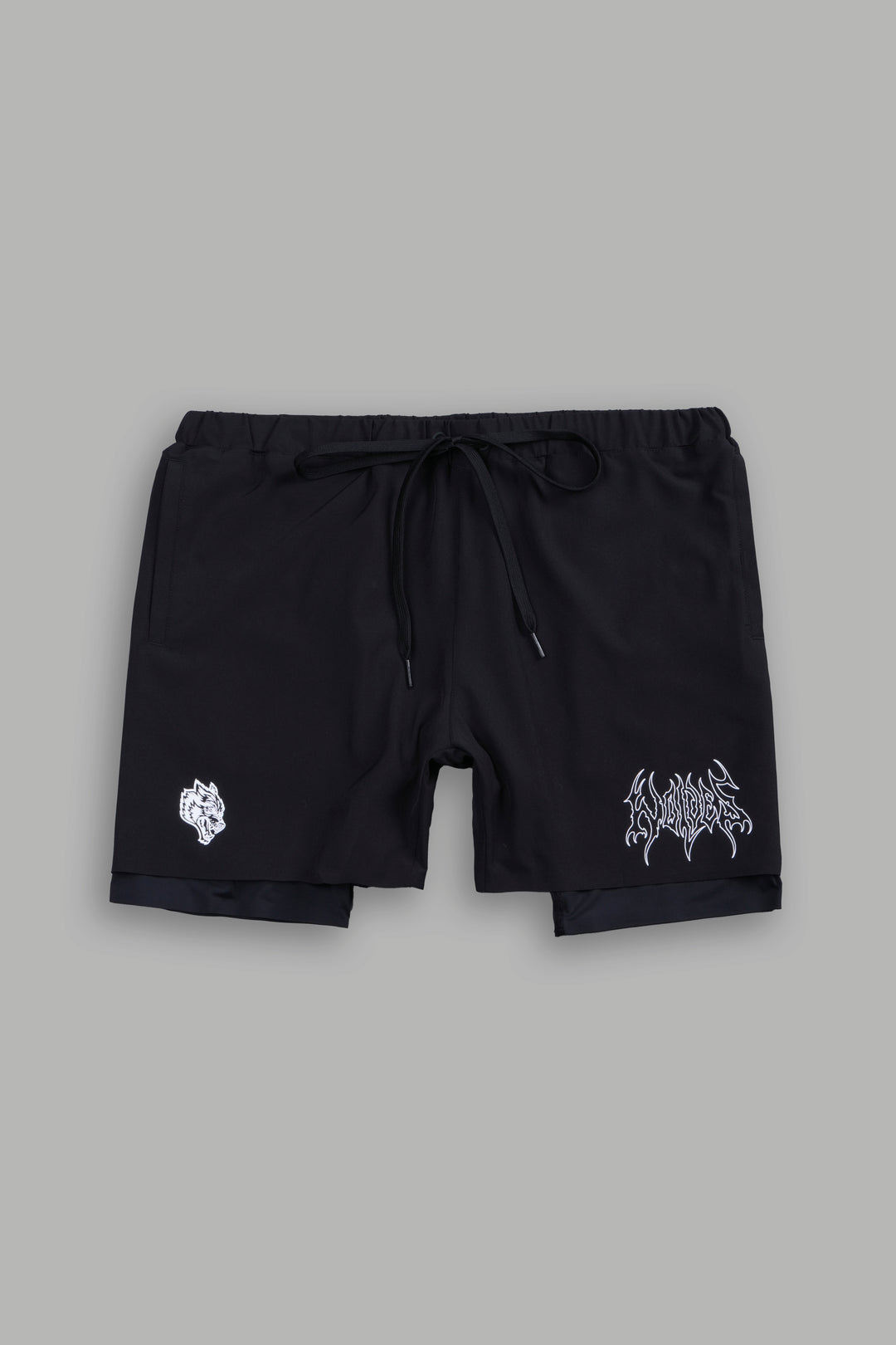 Wolf Hesh Compression Shorts in Black