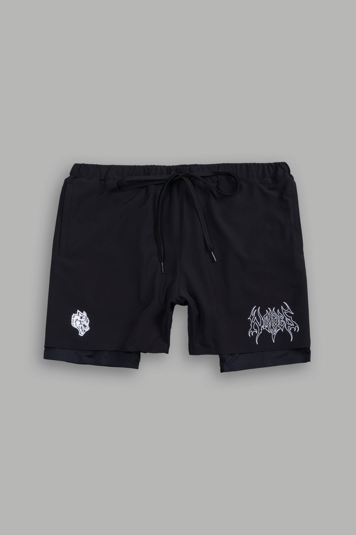 Wolf Hesh Compression Shorts in Black