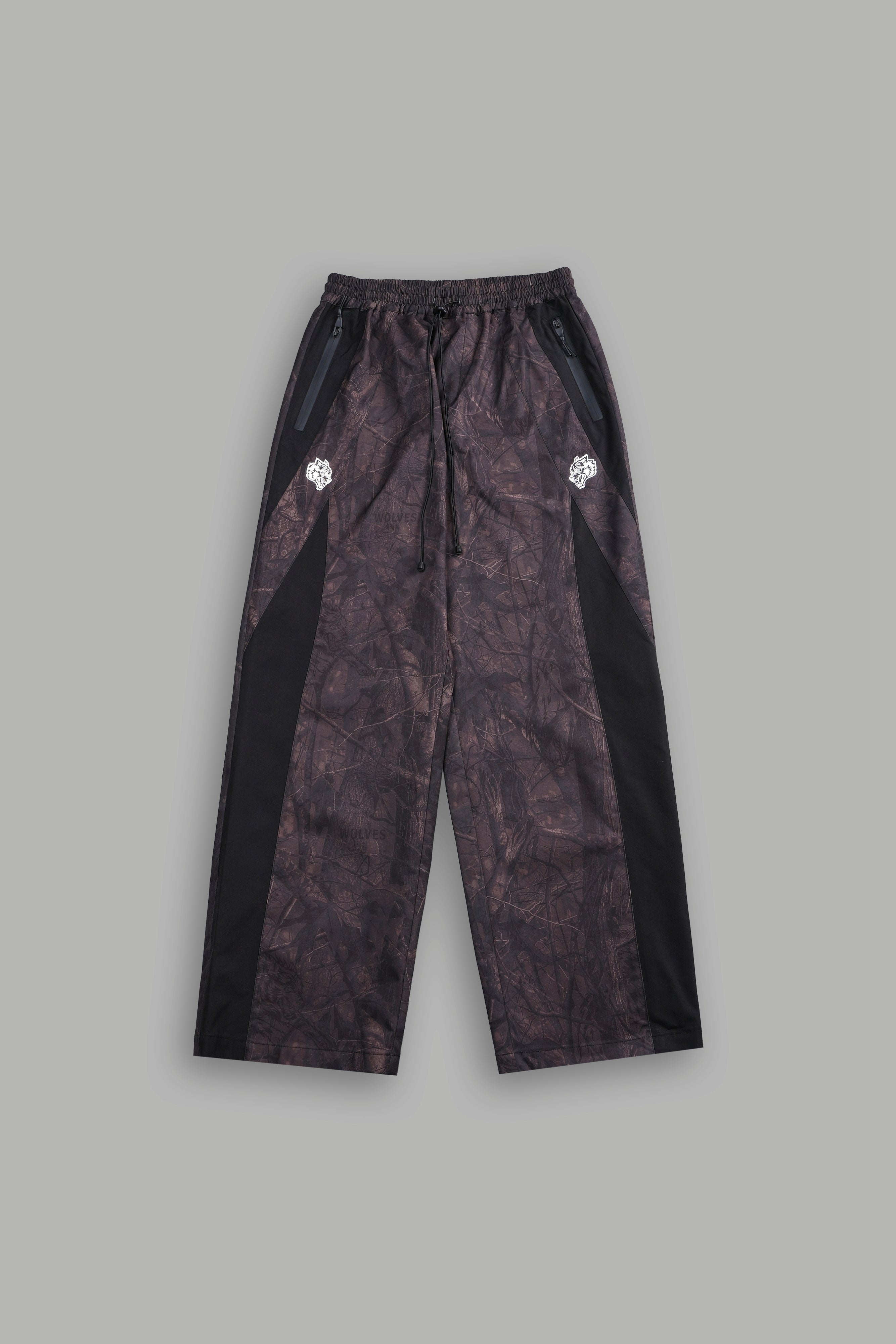 Dual Brolic Unisex Track Pants in Brown Driftwood Forest Camo