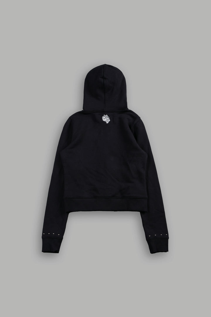 Stud Lobo Iris Zip Up Hoodie In Black