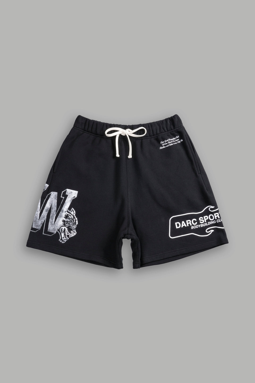 Riders Oversized Post Lounge Sweat Shorts in Black