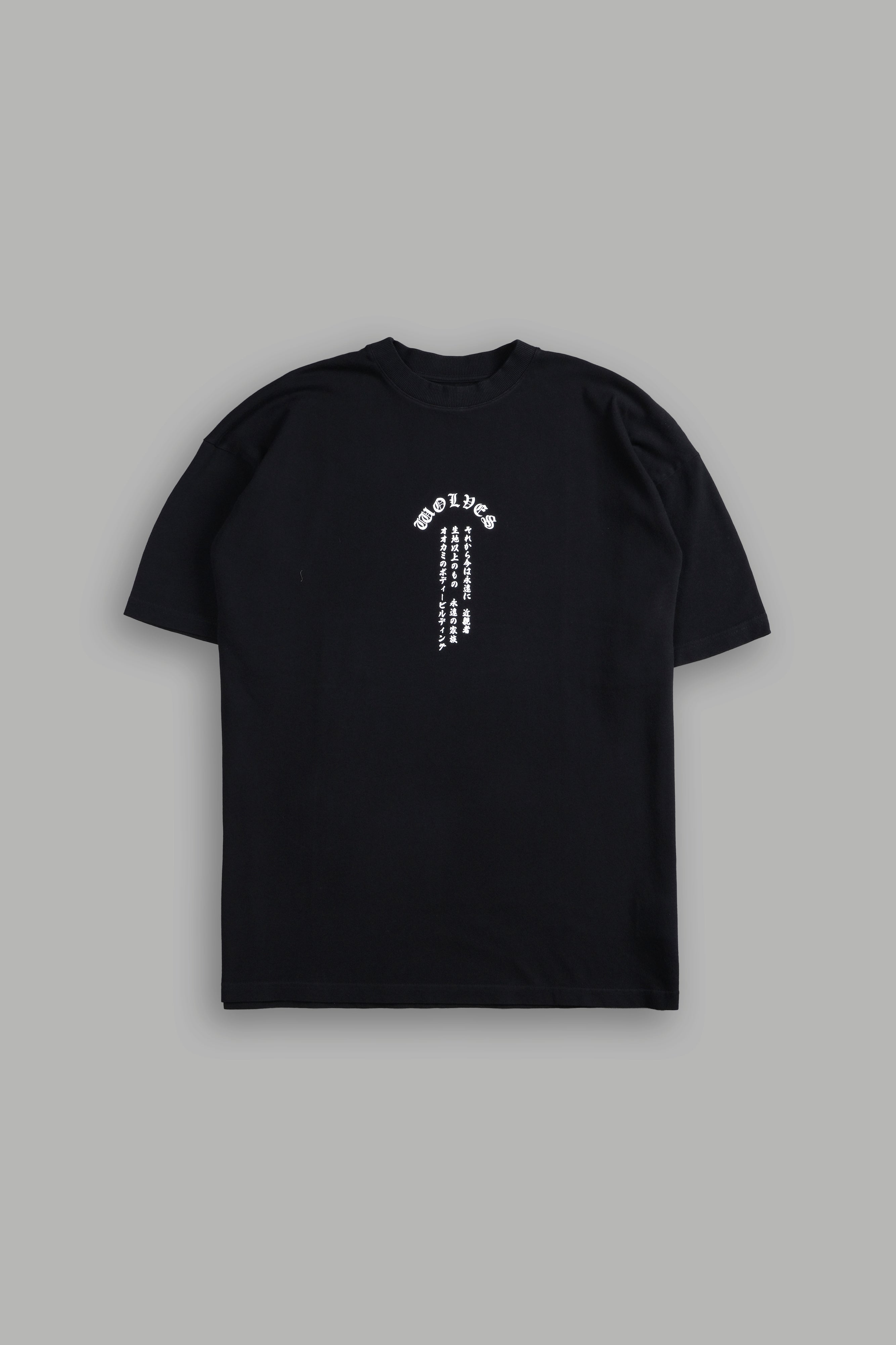 Wolves Scroll "Premium" Oversized Tee in Black