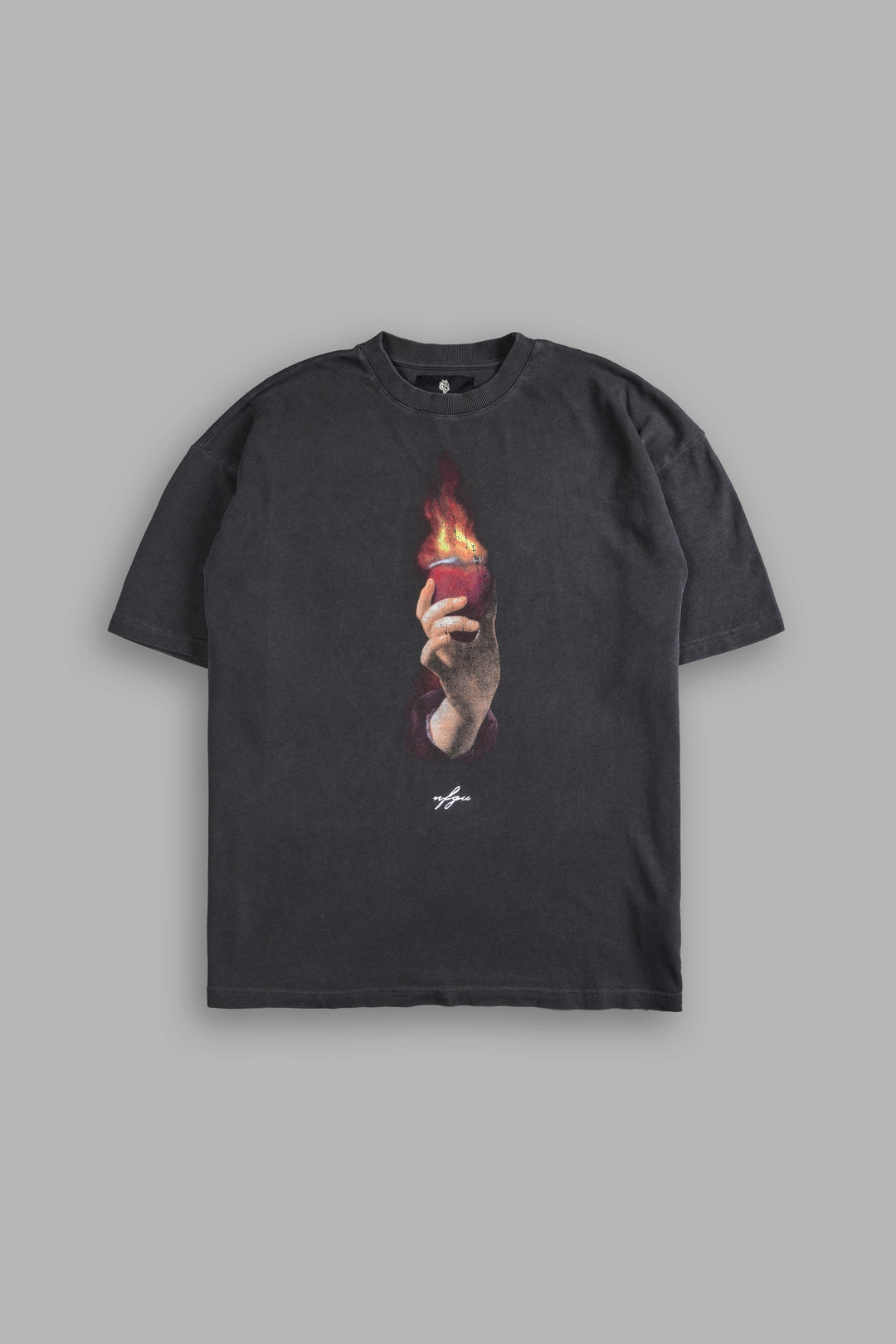 Corazon Sagrado "Premium" Oversized Tee in Wolf Gray