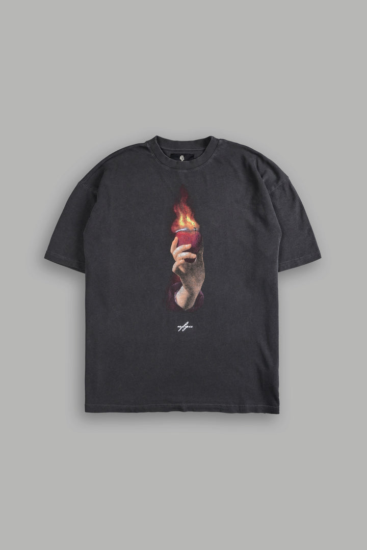 Corazon Sagrado "Premium" Oversized Tee in Wolf Gray