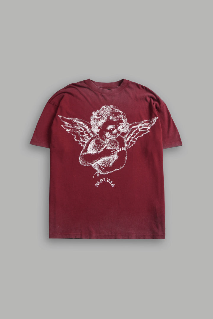 Shielded Heart Unisex "Premium" Oversized Tee in Cherry Red
