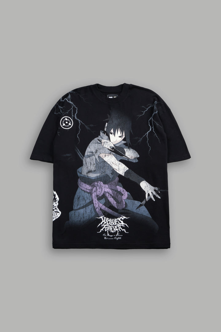Uchiha Sasuke "Side-By-Side" Series Premium Tee in Black