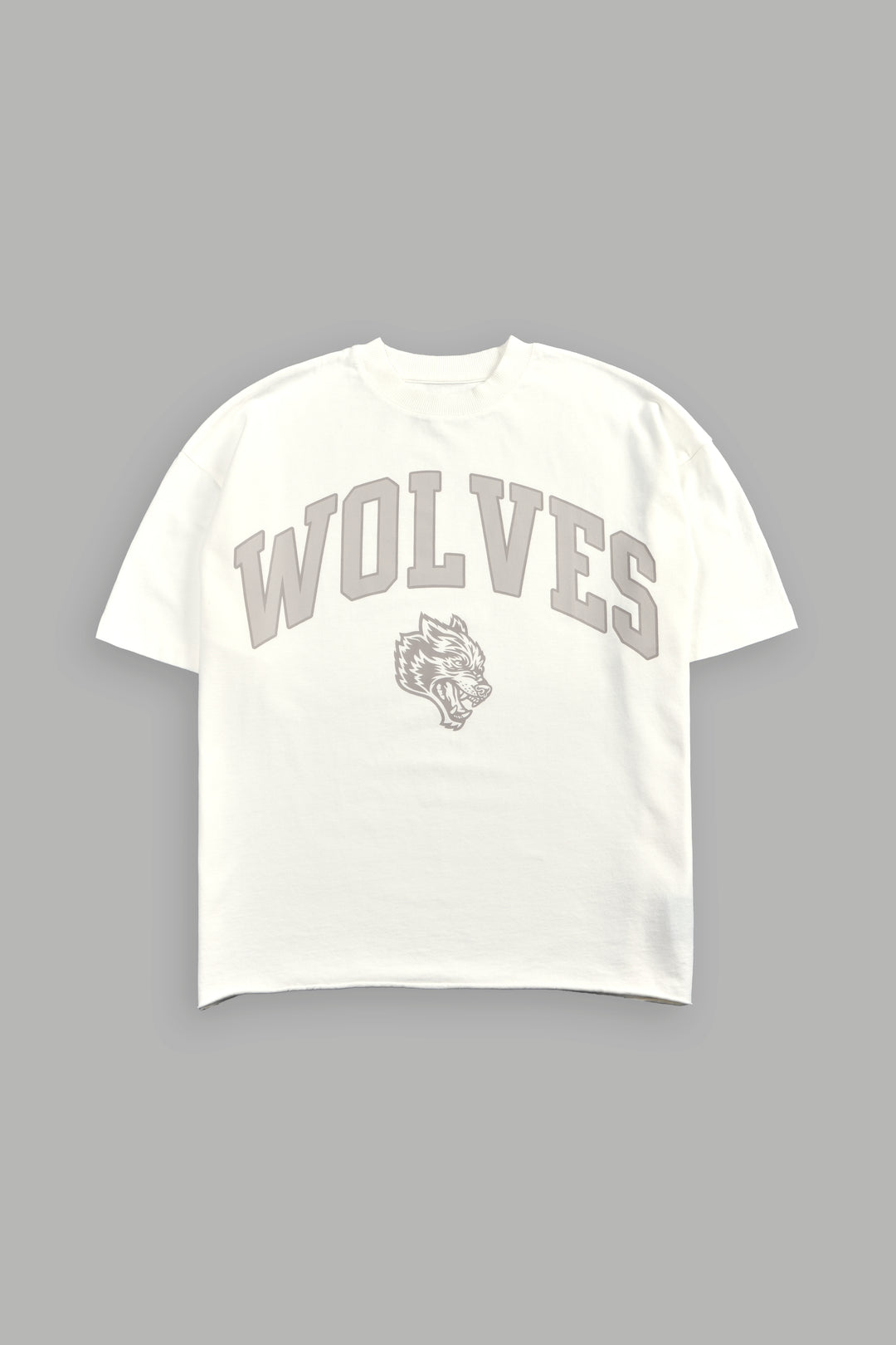 Loyalty Frvr Grunge Mid Length Raw Hem Tee in Cream