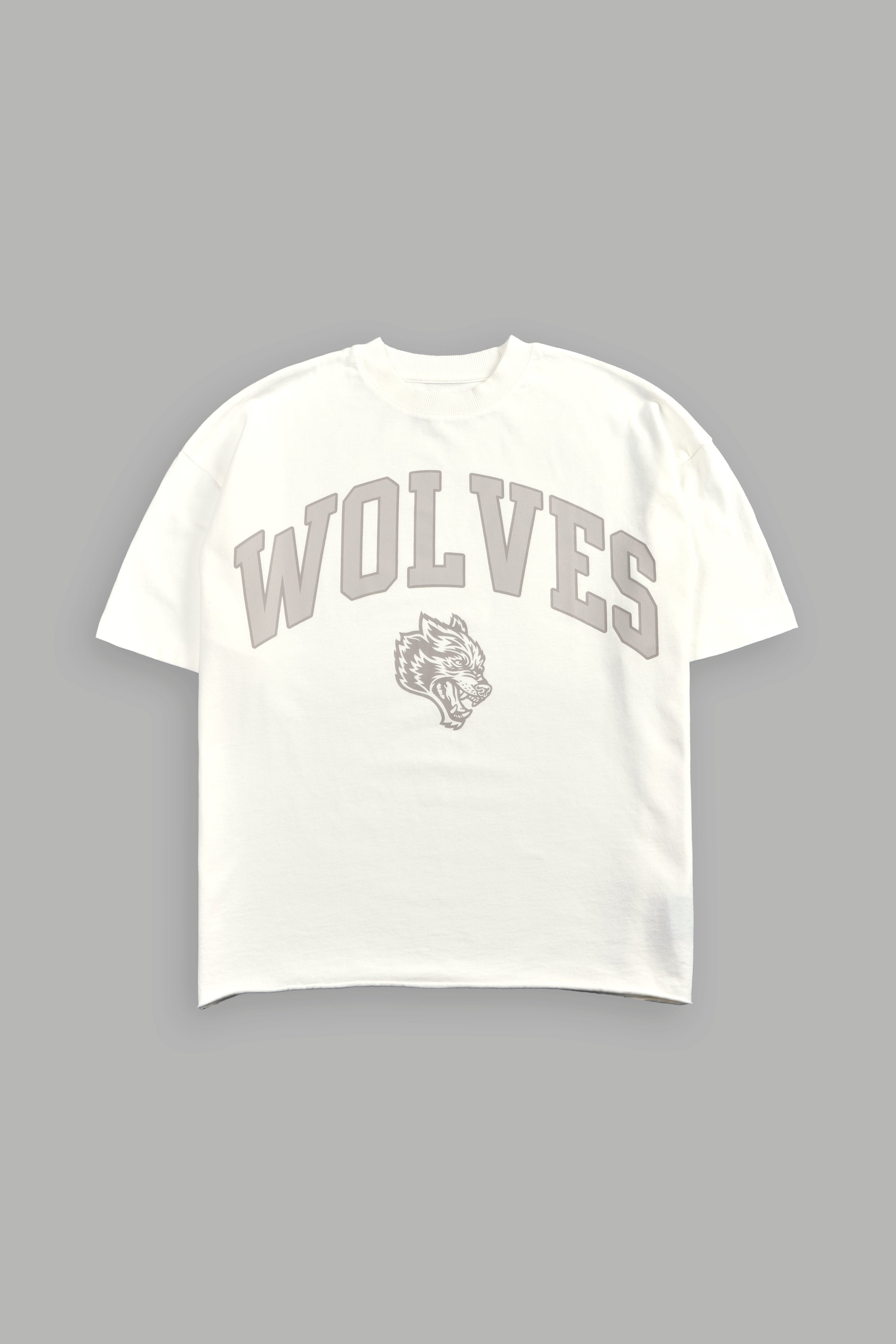 Loyalty Frvr Grunge Mid Length Raw Hem Tee in Cream