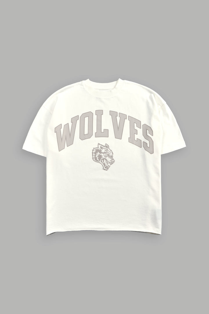 Loyalty Frvr Grunge Mid Length Raw Hem Tee in Cream