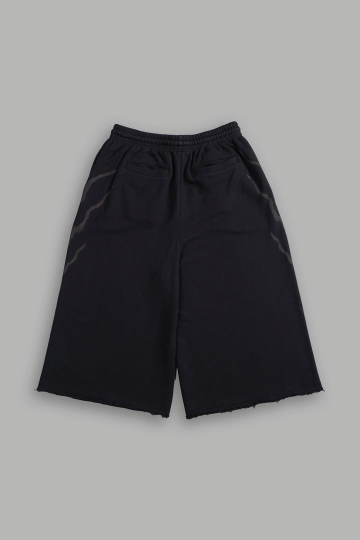 Darc Infernal Oversized Omen Cropped Sweat Pants in Black