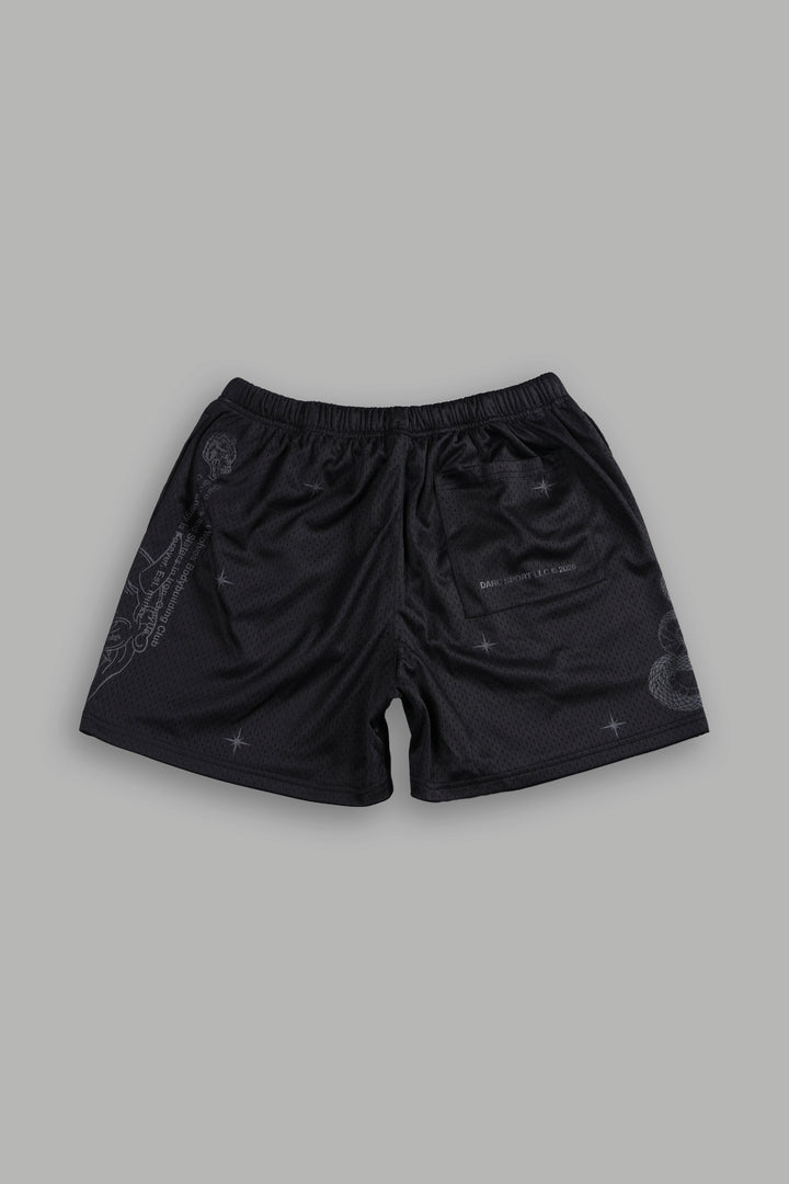 Oni Wolves Mesh Shorts in Black