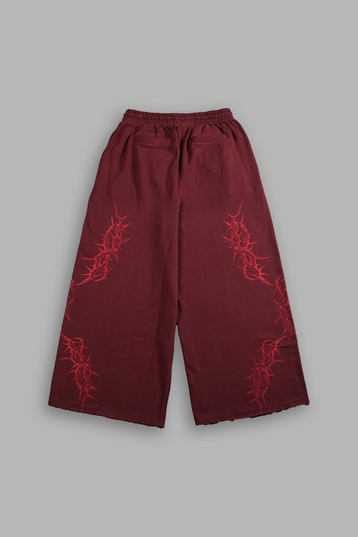 Thorns Oversized Omen Sweat Pants in Oxblood